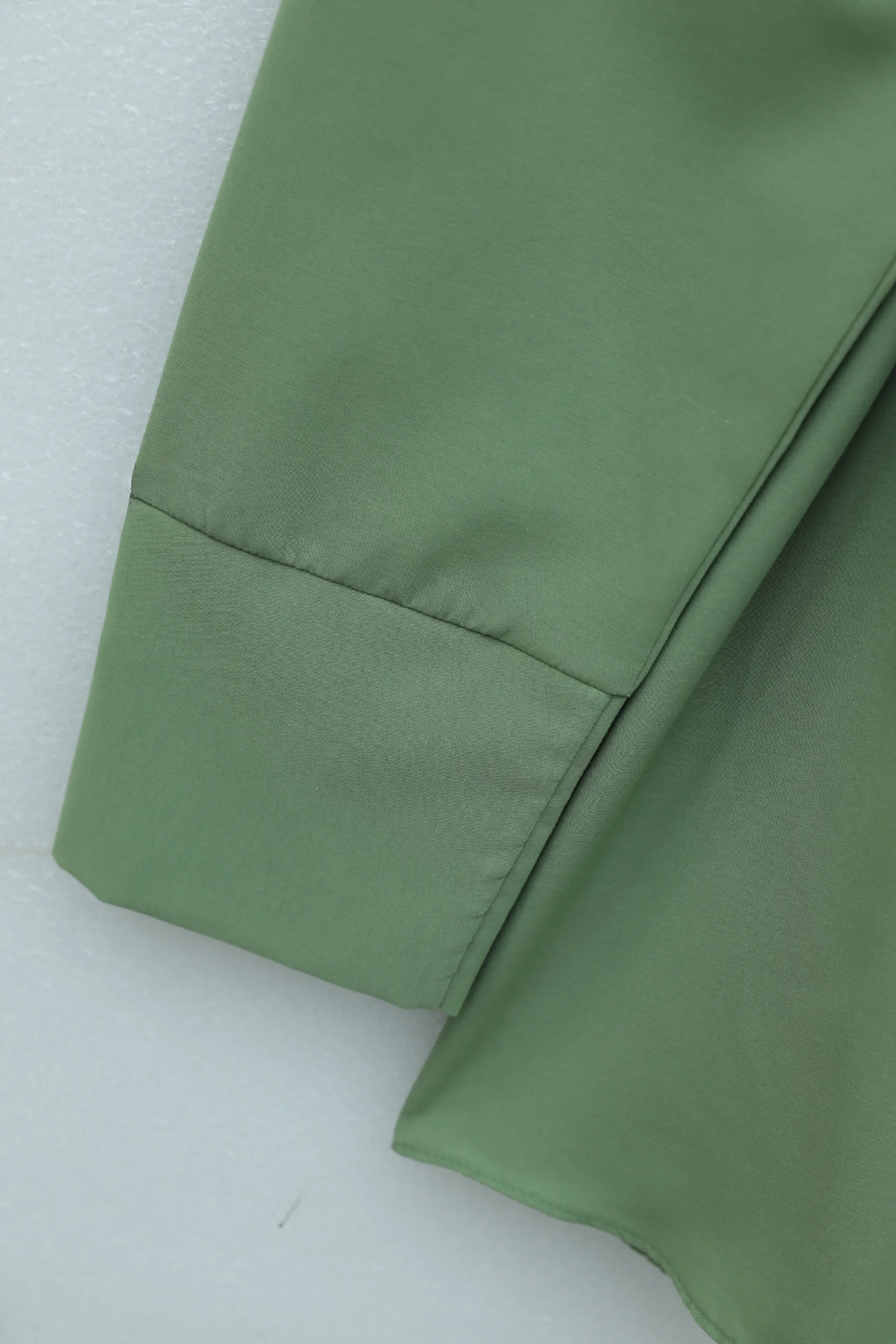 Belted Double Cuff Poplin Tunic with Concealed Button Front - Khaki - Podyumplus - by Peralane - photo 12