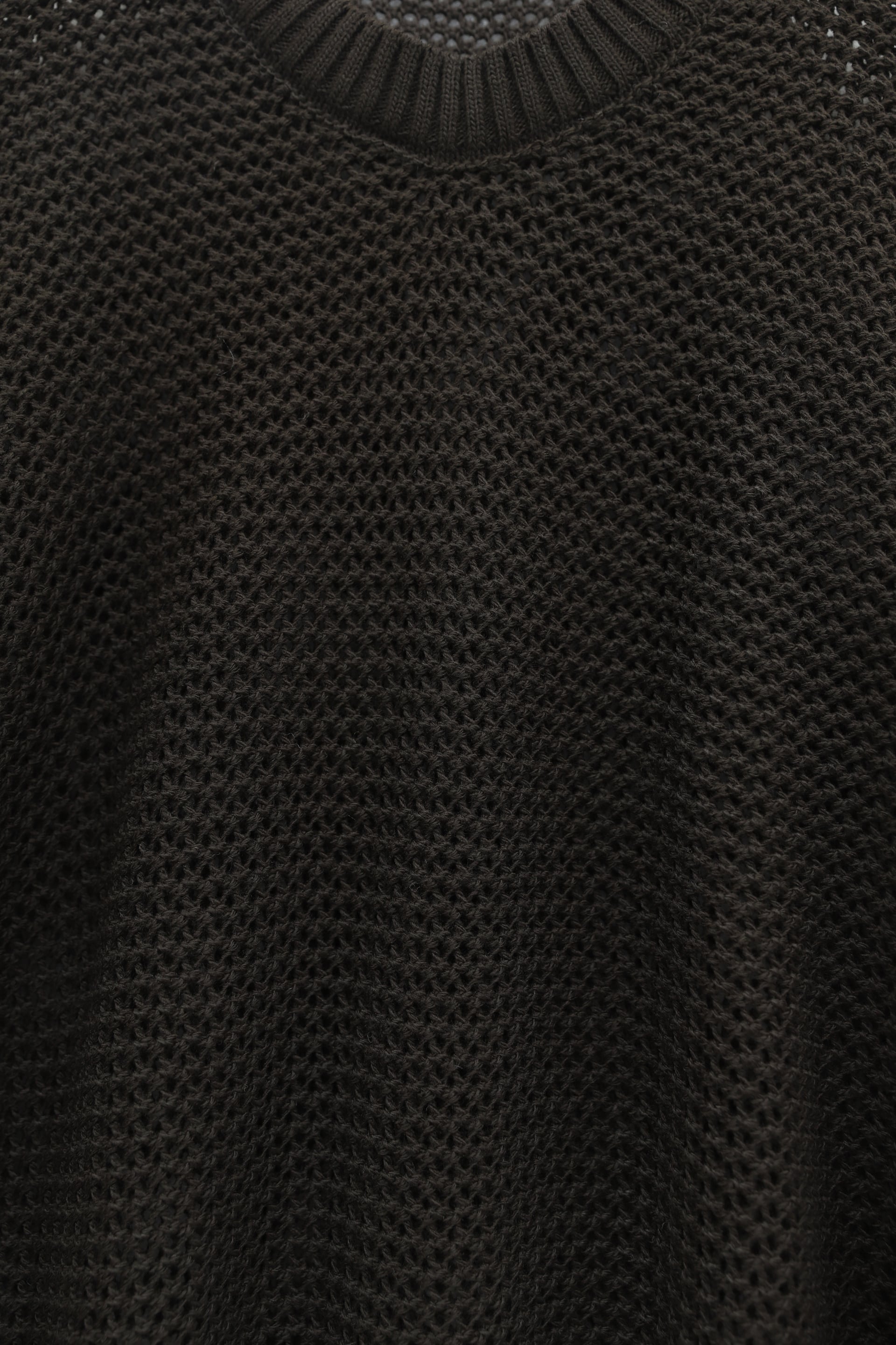 Batwing Sleeve Open-Weave Knit Sweater - Dark Brown - Podyumplus - by Peralane - photo 3