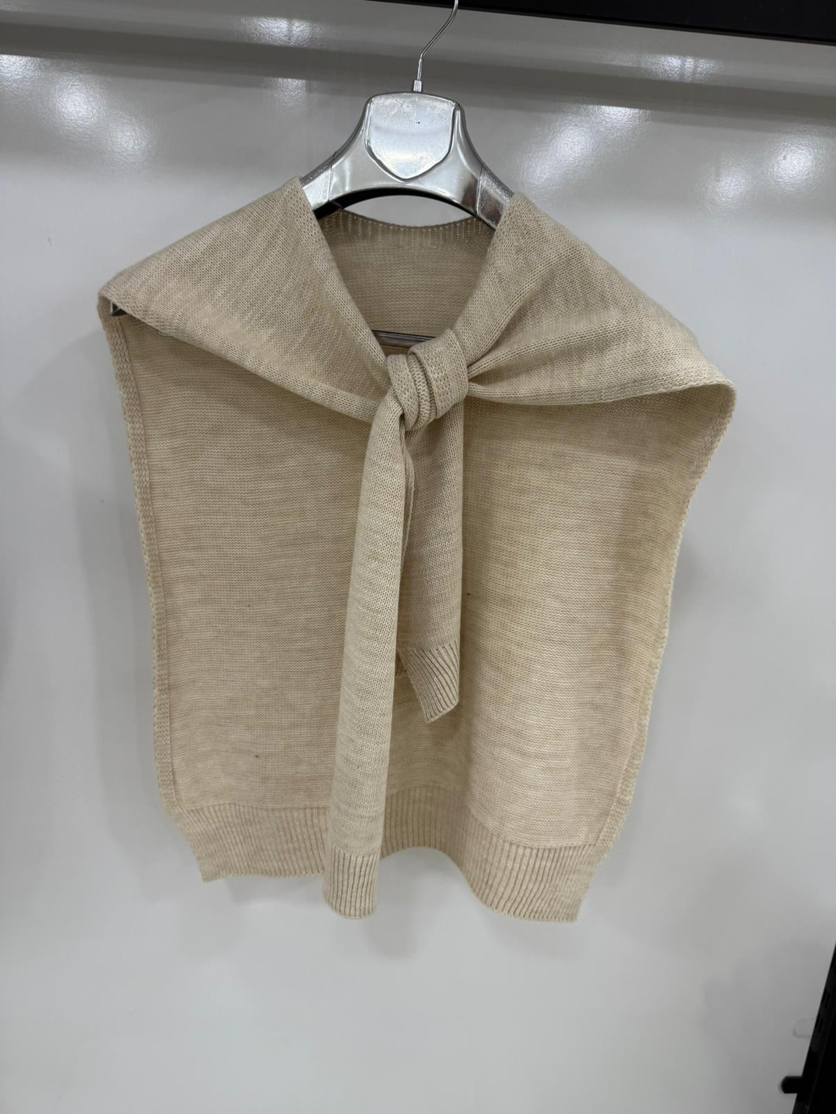 Beige Knit-Look Tie Shawl - Nesvay - by Peralane - photo 3