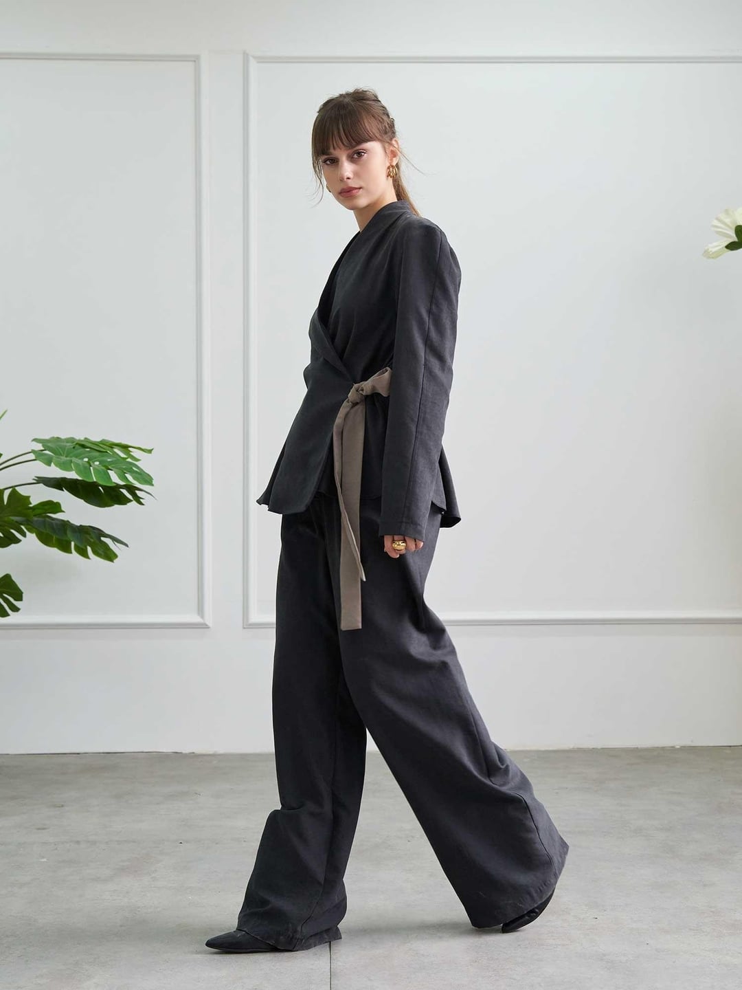 Belted Modal Suede Trousers - Lefon - by Peralane - photo 6
