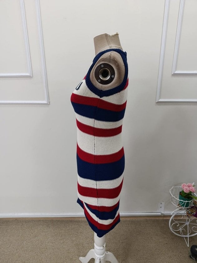 Women's Sleeveless Multi-Coloured Striped Knit Dress - Janes - by Peralane - photo 6