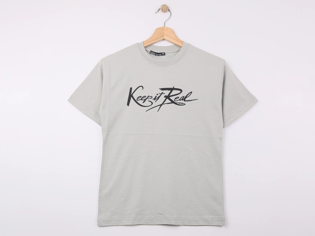 Keep It Real Printed Boys' T-Shirt - Light Green - First Kids - by Peralane