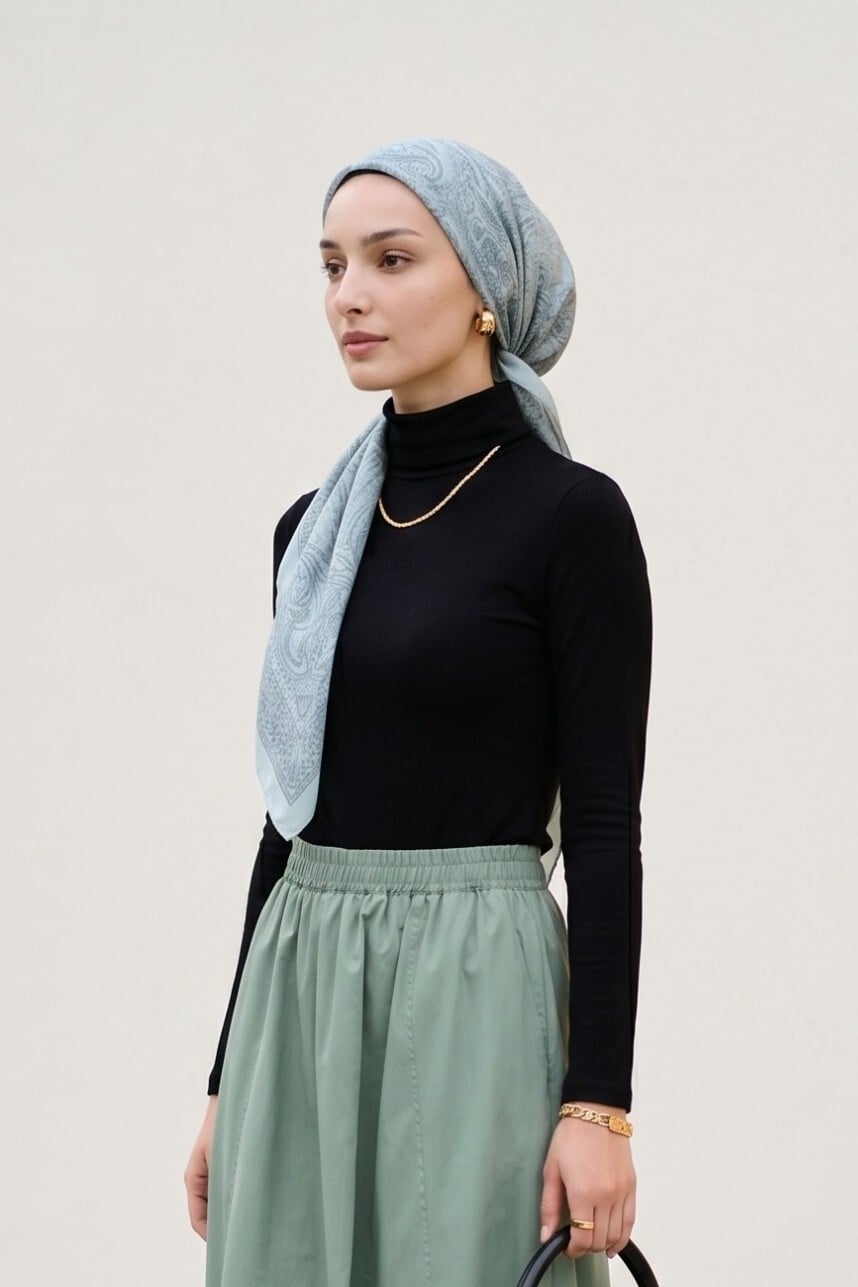 Black High-Neck Long-Sleeve Knit Top - Podyumplus - by Peralane - photo 3