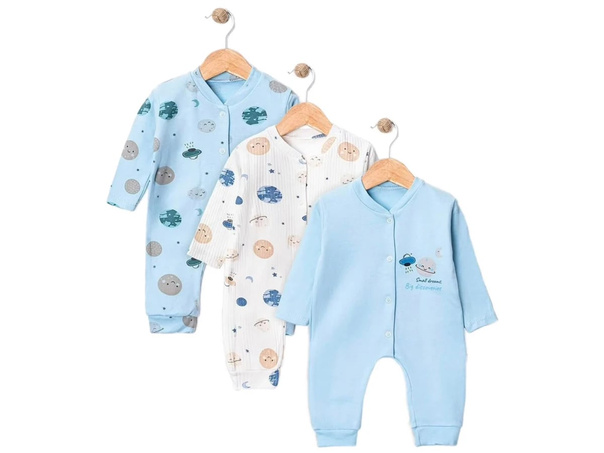 Planet Print Baby Romper Set of 9 - Supermini - by Peralane