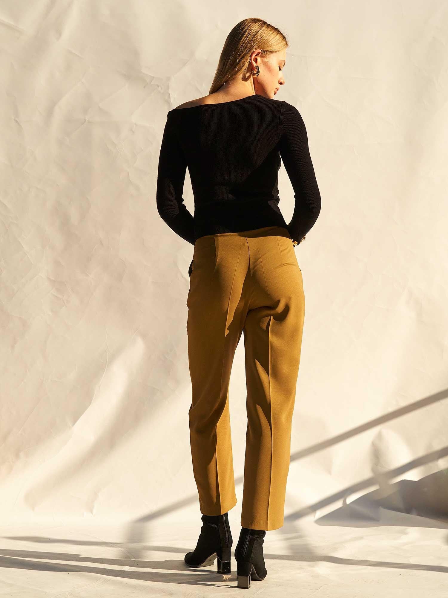 High Waist Slit Detail Carrot Trousers - Lefon - by Peralane - photo 3