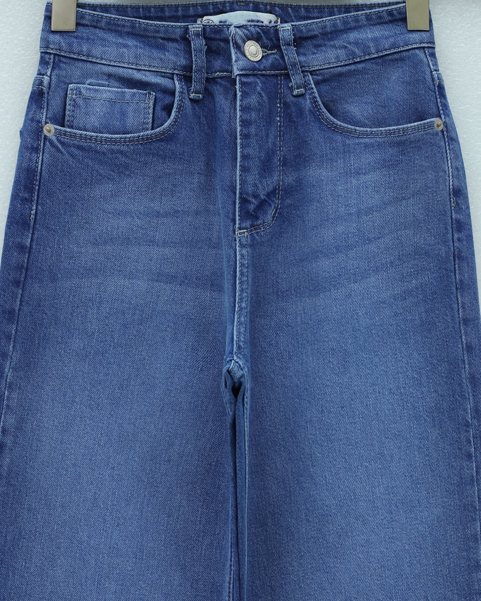 Pocket Zip Palazzo Jeans - Light Blue - Podyumplus - by Peralane - photo 6