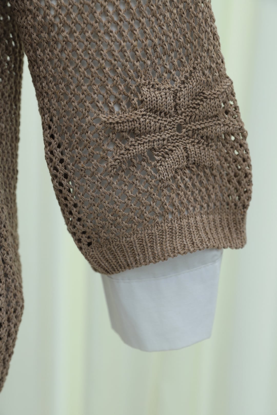 Floral Openwork Knit Cardigan - Light Brown - Podyumplus - by Peralane - photo 7