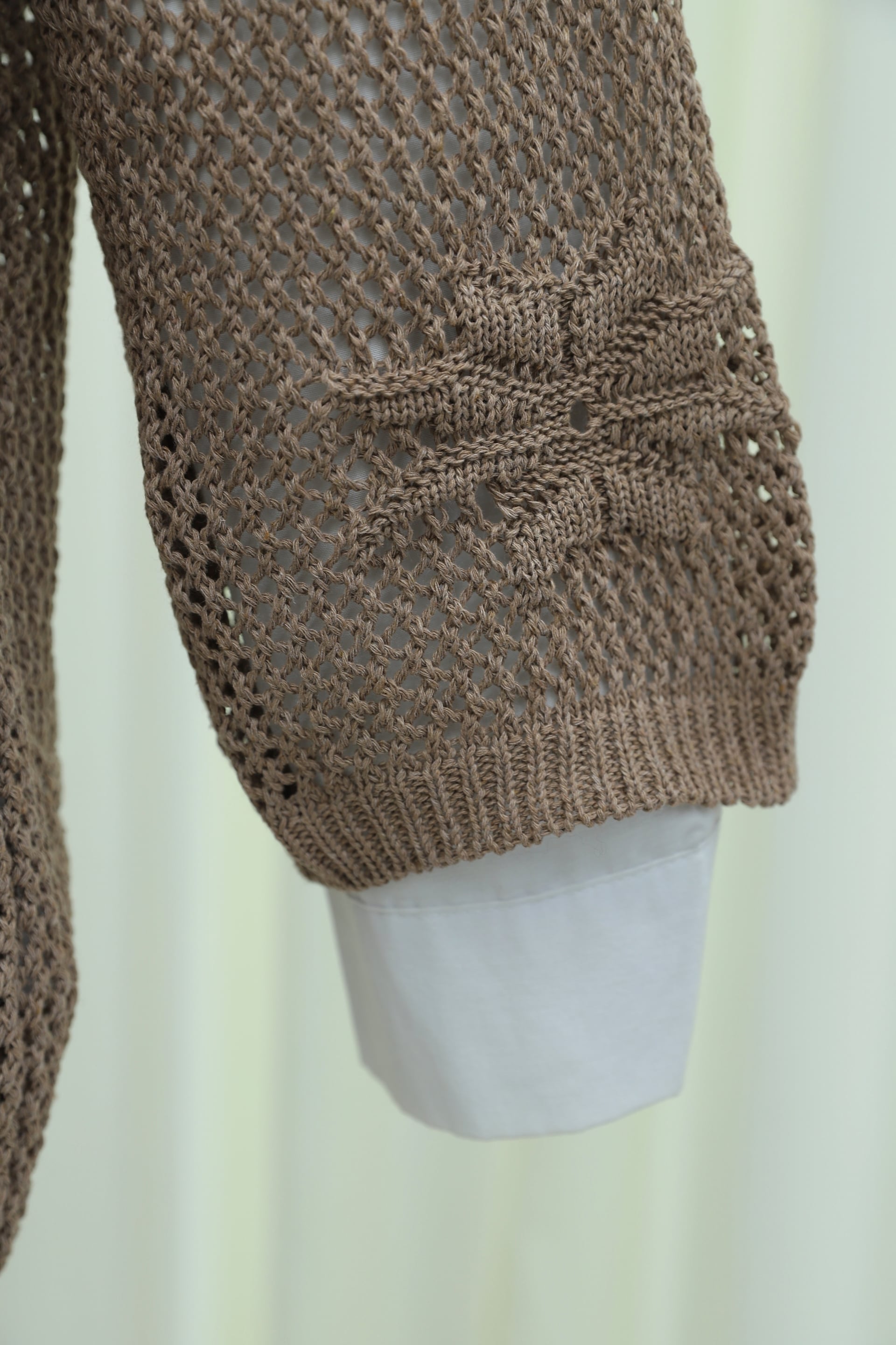 Floral Openwork Knit Cardigan - Light Brown - Podyumplus - by Peralane - photo 7