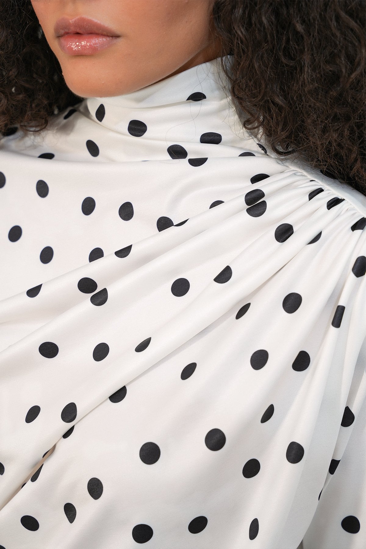 Women's Pleated Polka Dot Blouse - White - Bigdart - by Peralane - photo 4