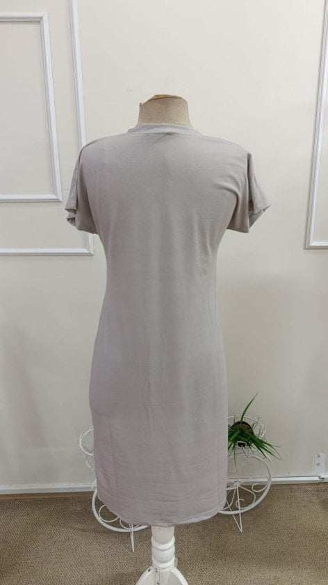 Cat Print Crew Neck Short-Sleeve Midi Viscose Dress - Janes - by Peralane - photo 5