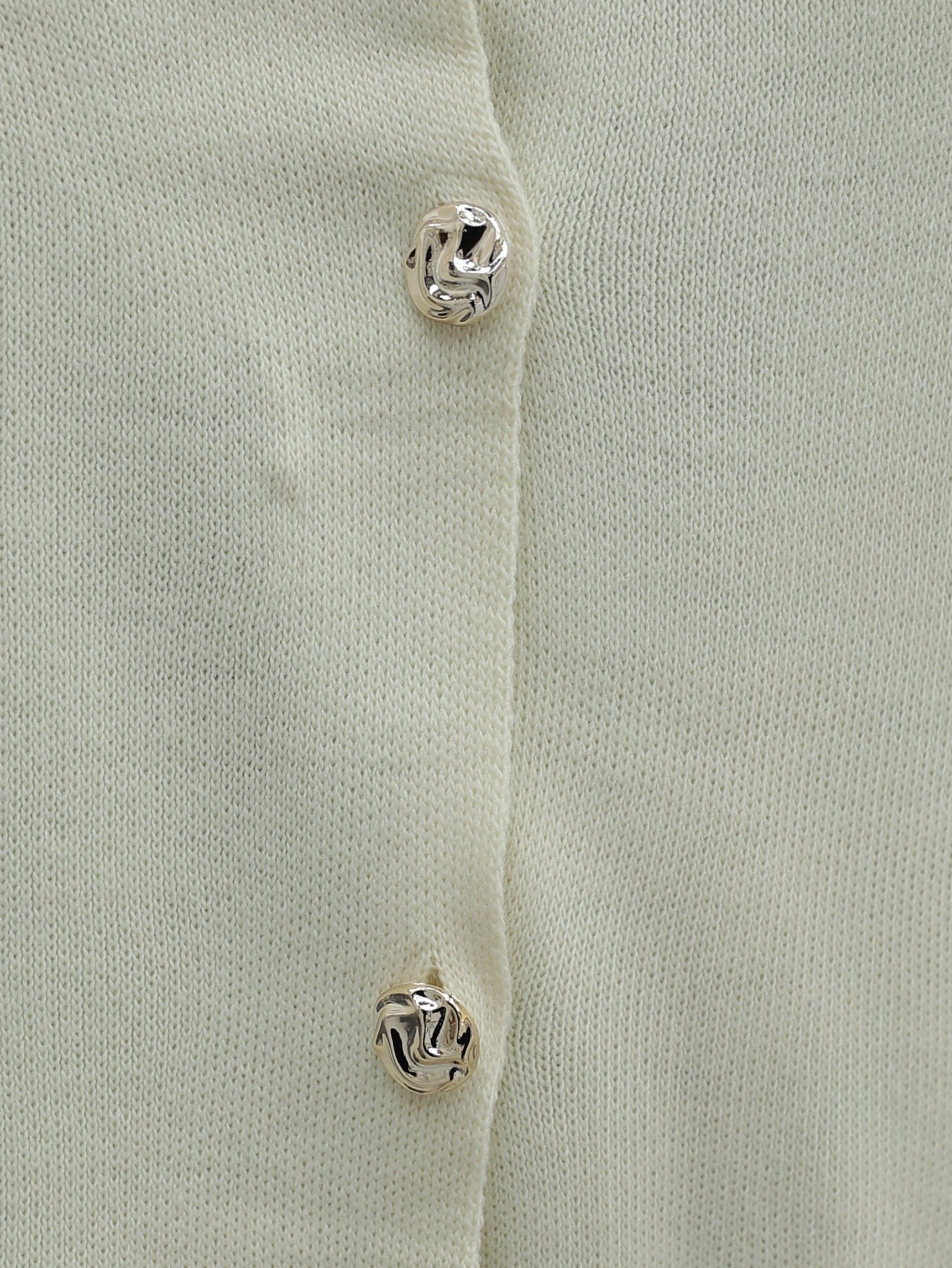 Cream Buttoned Round Neck Knit Cardigan - Podyumplus - by Peralane - photo 7