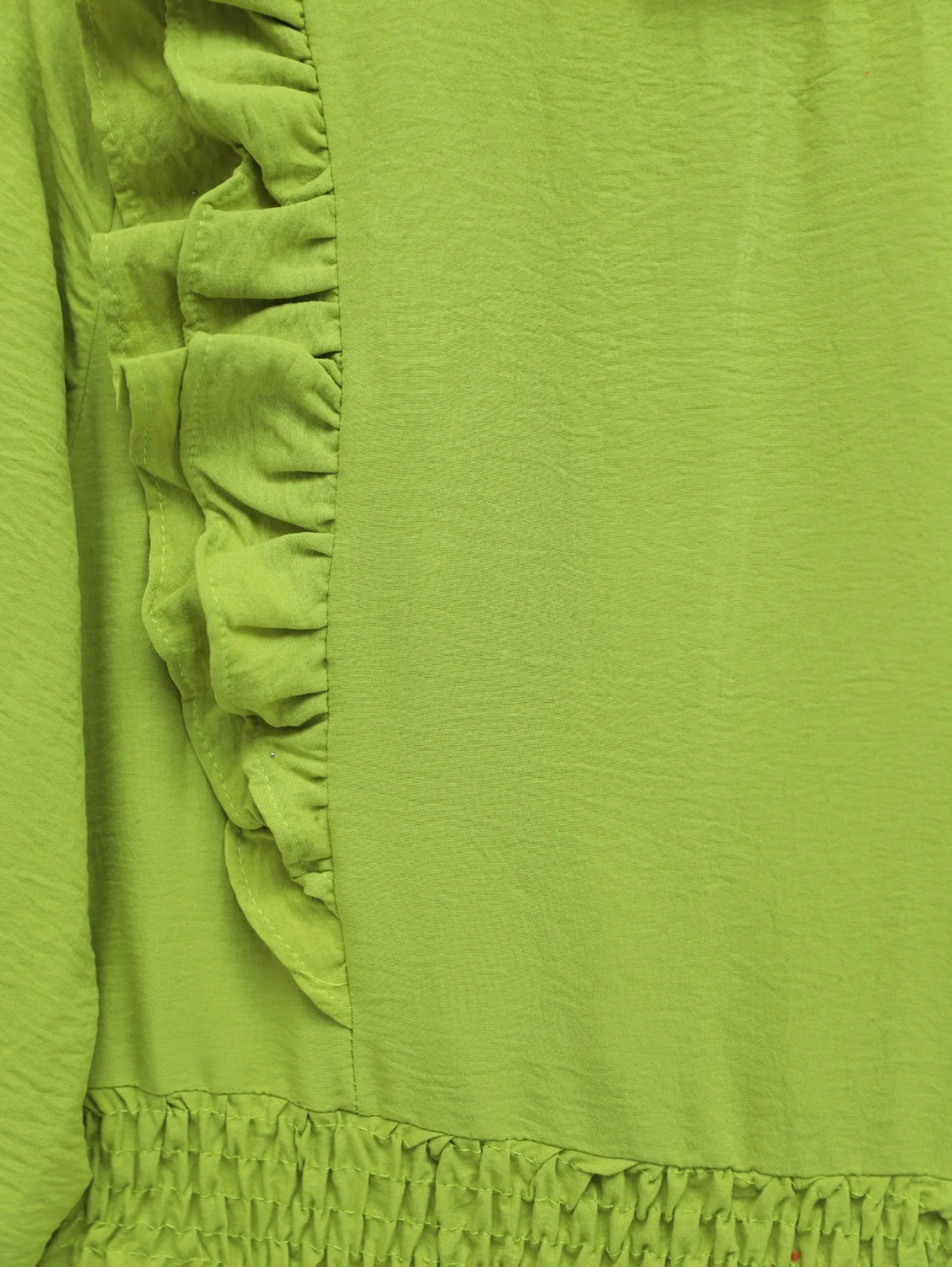 Ruffle Yoke Smocked Waist Blouse - Pistachio Green - Podyumplus - by Peralane - photo 10