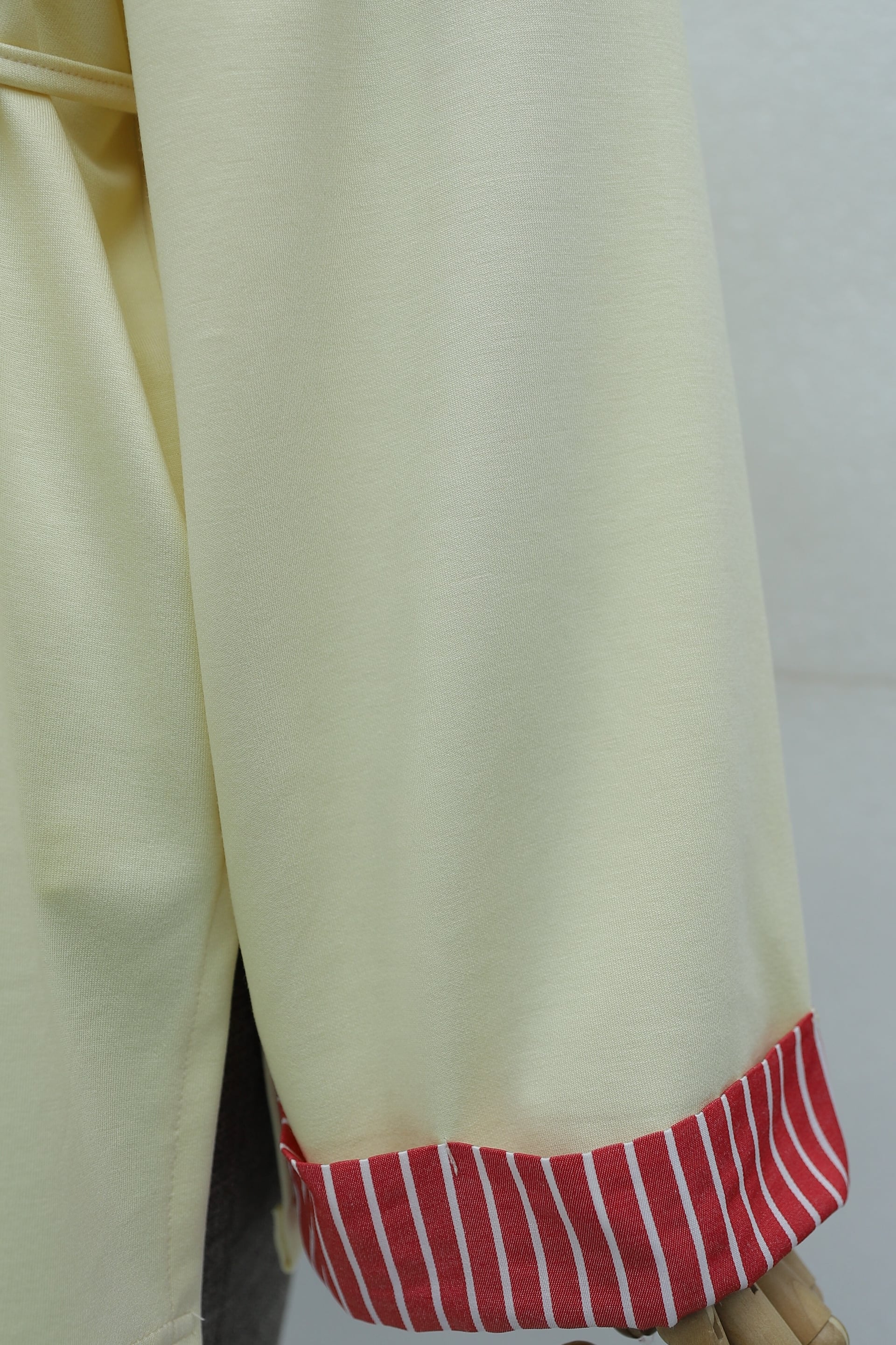 Slit Detail Bicycle Neck Tie Waist Sweatshirt - Cream - Podyumplus - by Peralane - photo 8