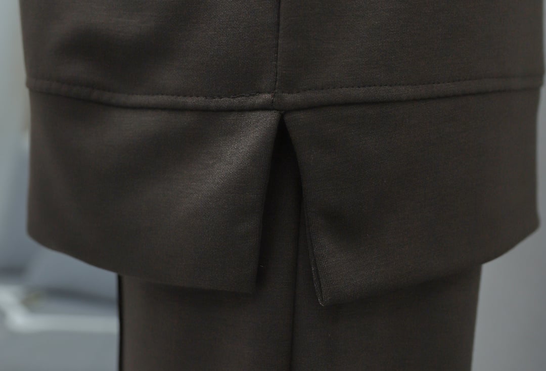 Side Slit Drawstring Two-Piece Sweatshirt and Wide-Leg Trousers Set - Dark Brown - Podyumplus - by Peralane - photo 6