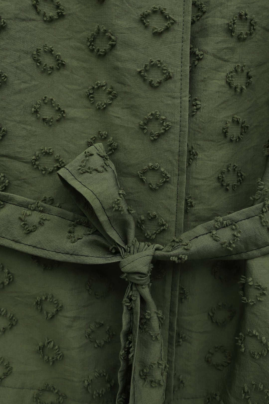 Olive Green Jacquard Modest Set with Belted Jacket and Maxi Skirt - Podyumplus - by Peralane - photo 5