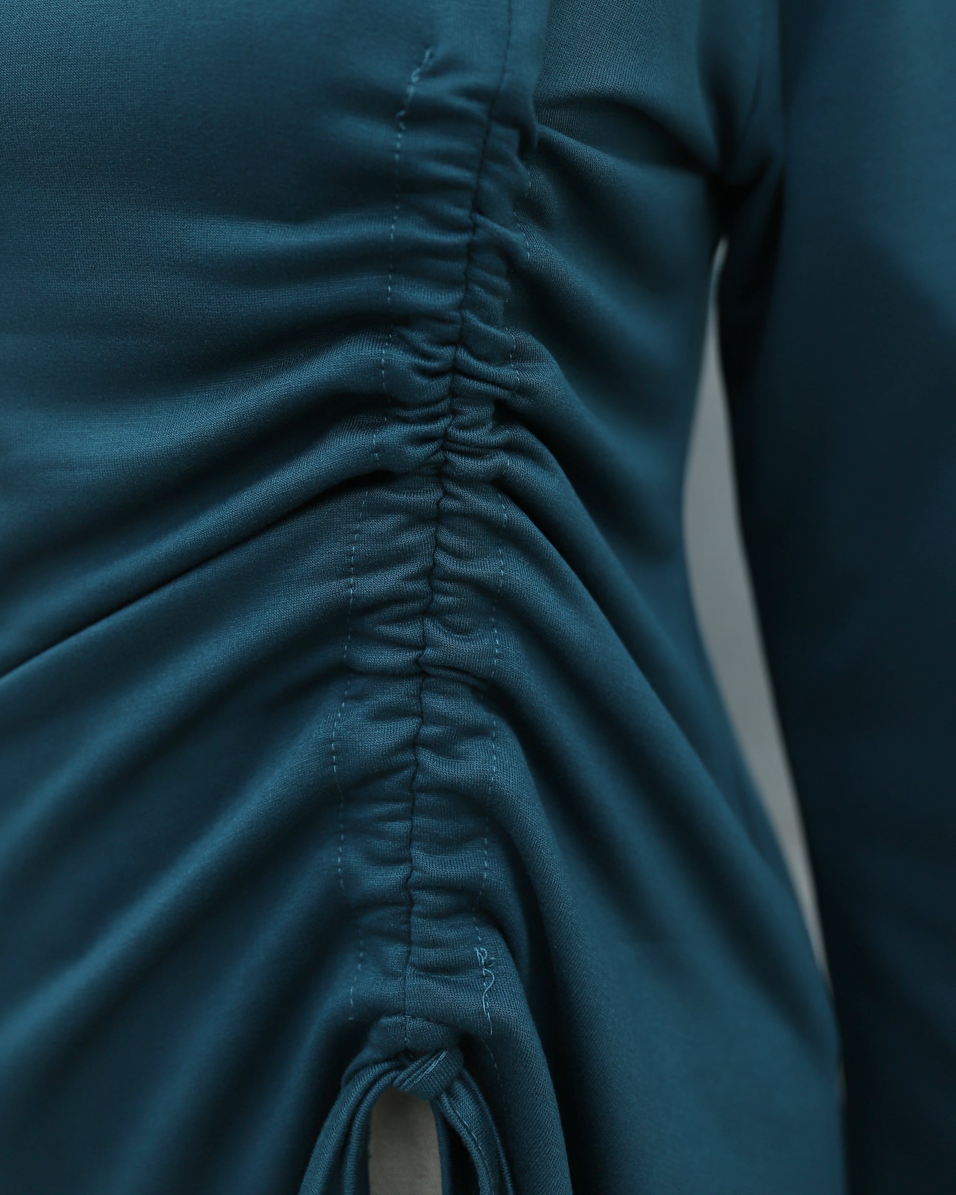 Petrol Asymmetric Drawstring Jersey Sweatshirt - Podyumplus - by Peralane - photo 5