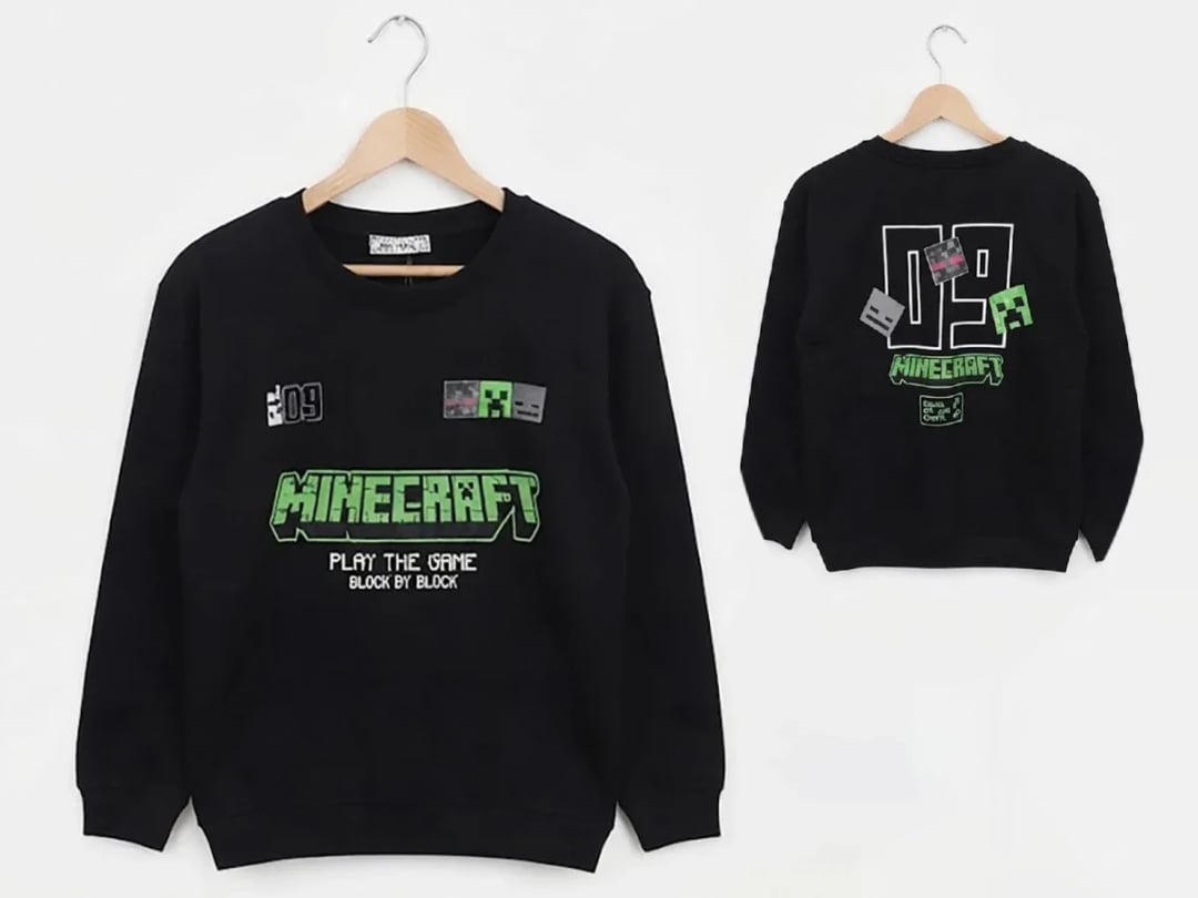 Minecraft Printed Boys' Sweatshirt - Replikas - by Peralane