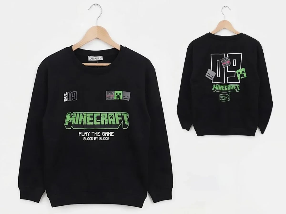 Minecraft Printed Boys' Sweatshirt - Replikas - by Peralane