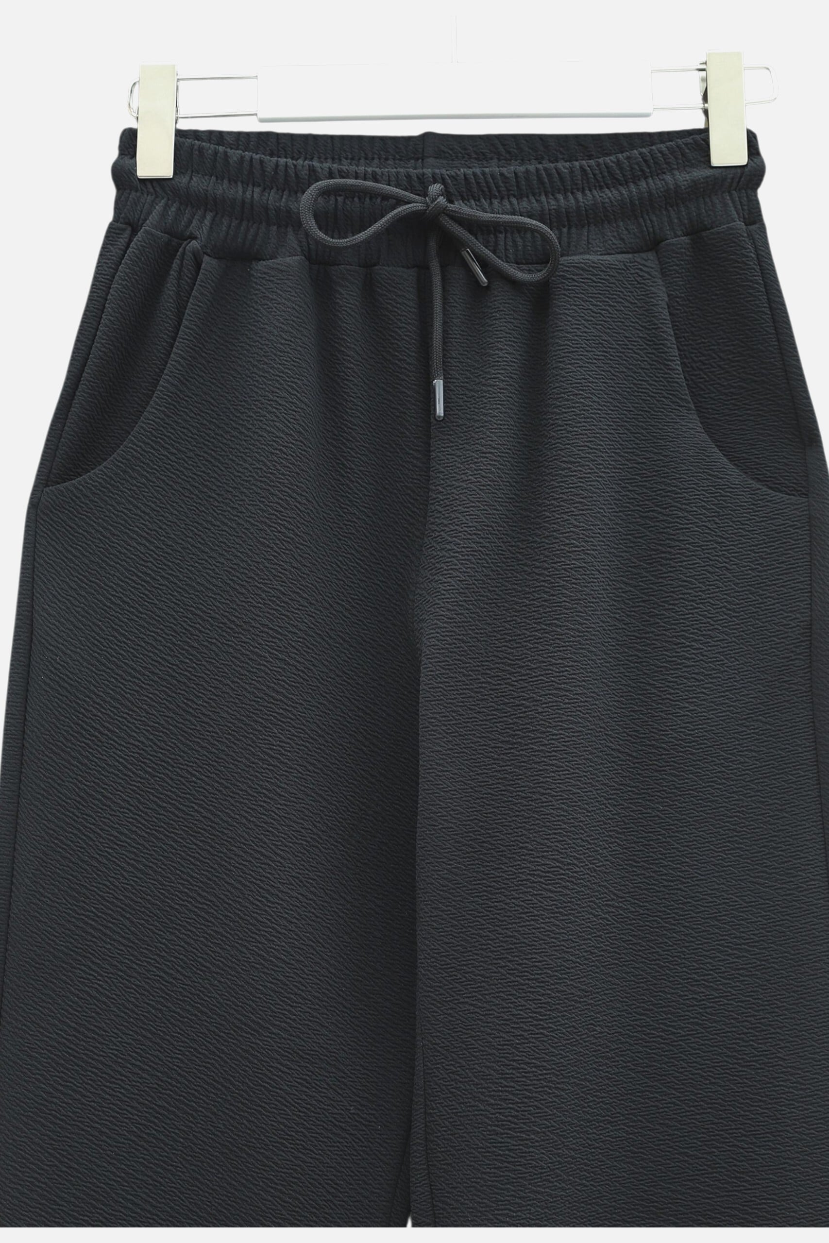 Zara Crepe Trousers with Drawstring Waist and Pockets - Black - Podyumplus - by Peralane - photo 4
