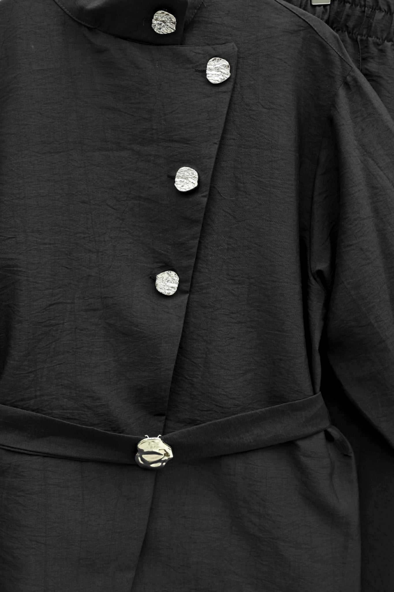 Black Gold Button Belted Frill Detail Cupra Tunic and Trousers Set - Podyumplus - by Peralane - photo 4