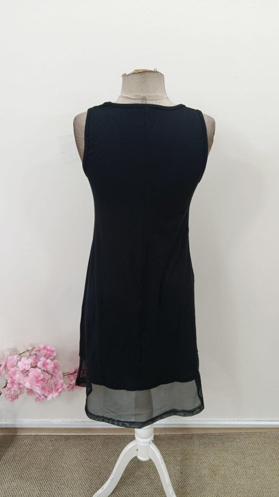 Women's Sleeveless Round Neck Zipper Mesh Trim Viscose Dress - Janes - by Peralane - photo 6