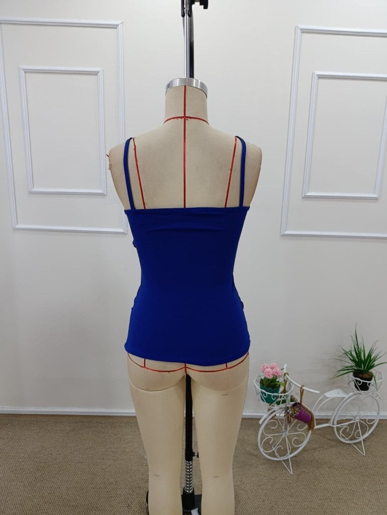 Women's Ribbed Knit Tank Top with Crossover V-Neck - Janes - by Peralane - photo 6
