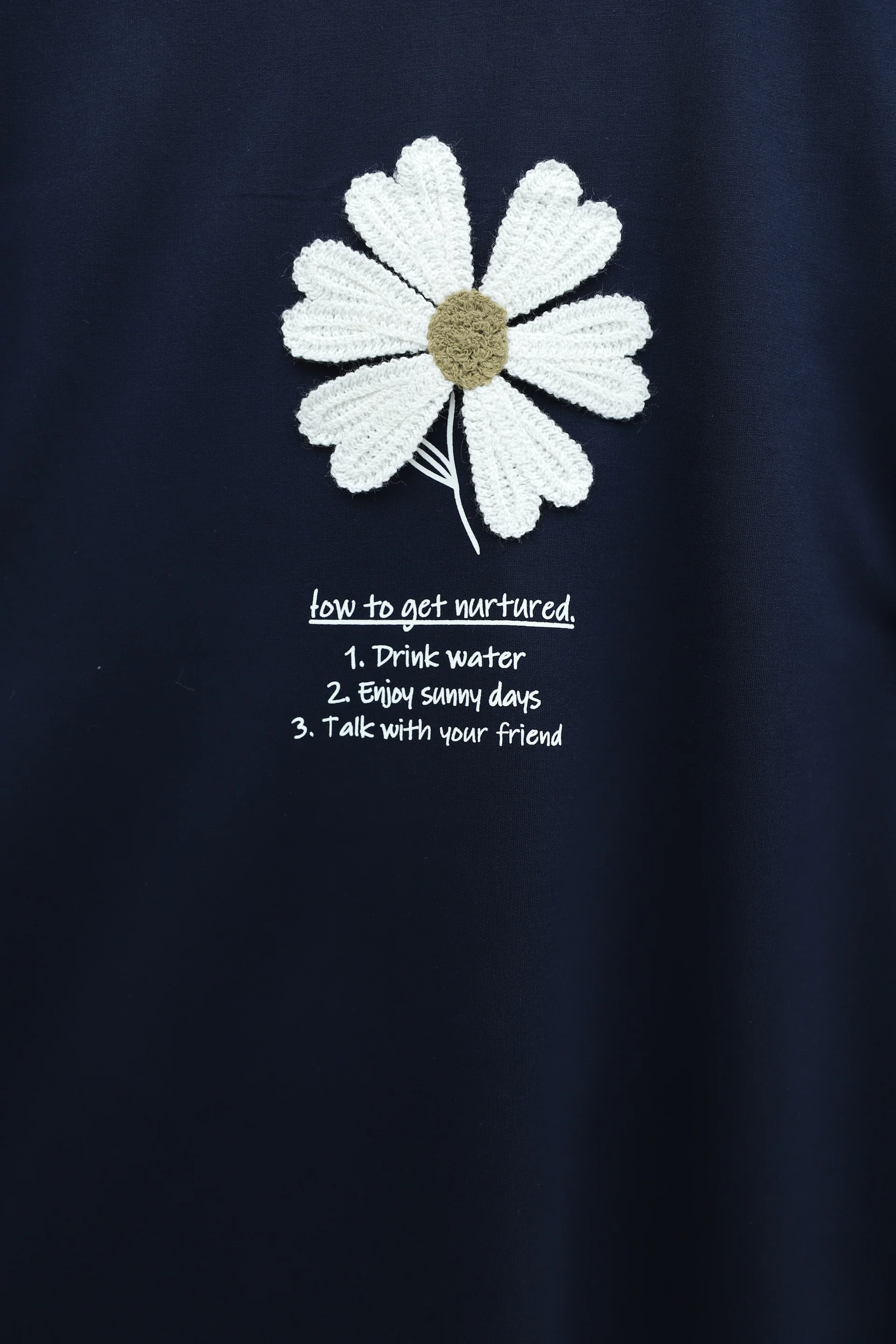 Navy Floral Embroidered Crew Neck Knit Tunic - Podyumplus - by Peralane - photo 7