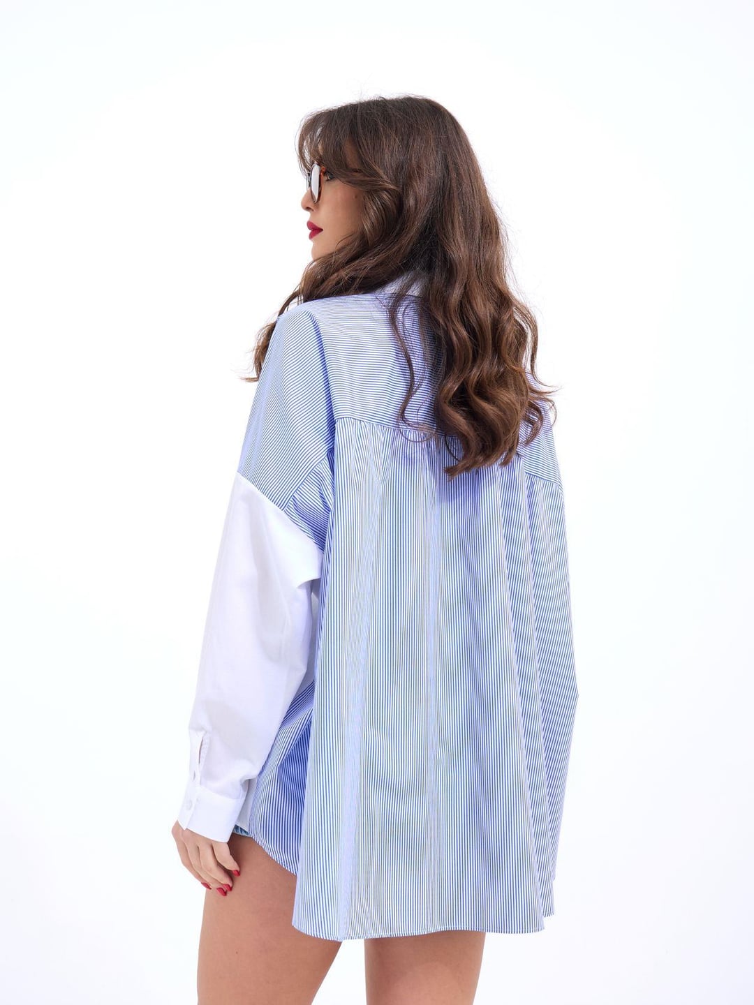 White and Blue Striped Long-Sleeve Blouse - Fame - by Peralane - photo 4
