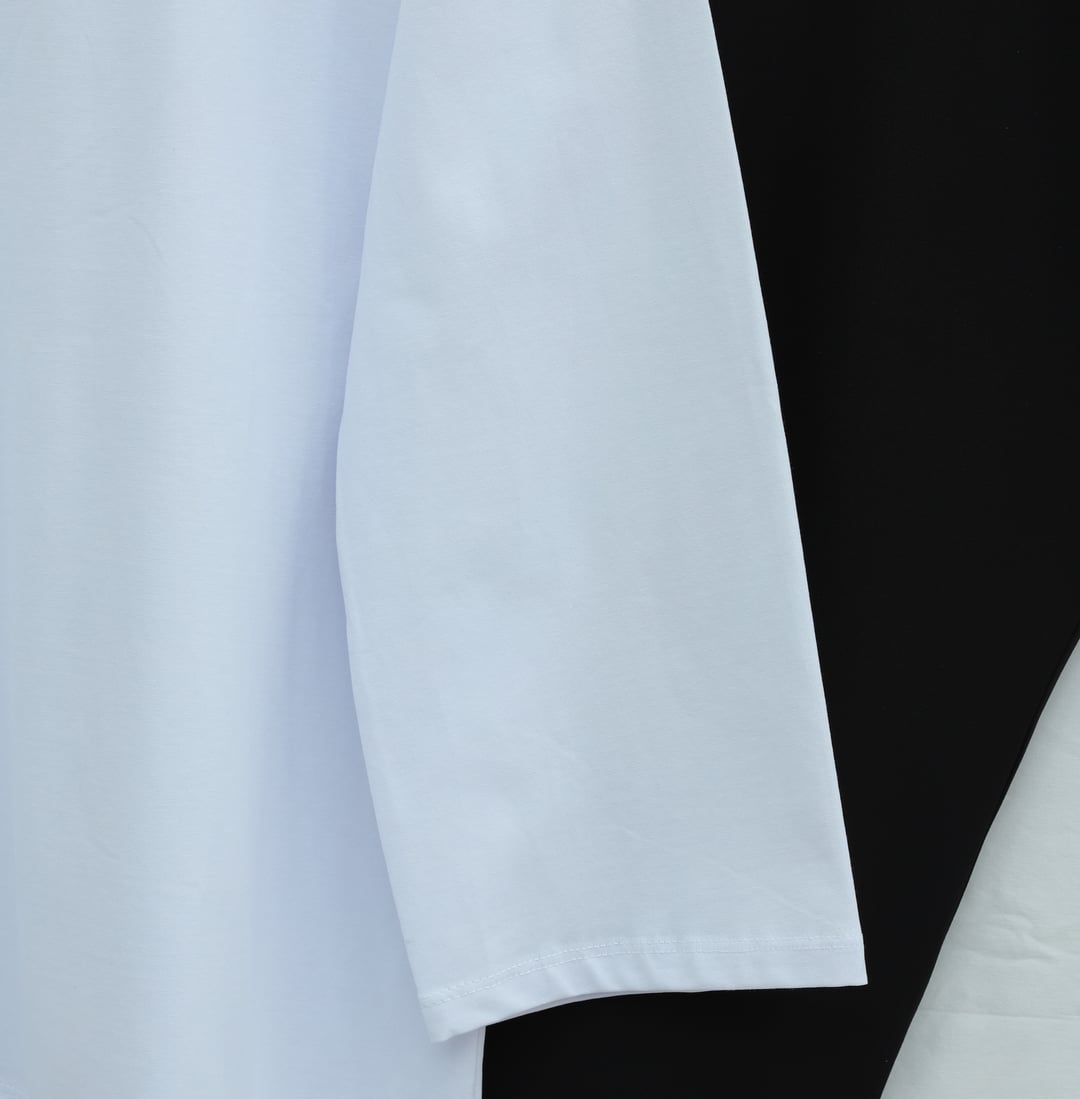 Round Neck Relaxed Cotton Jersey Tunic in White - Podyumplus - by Peralane - photo 7