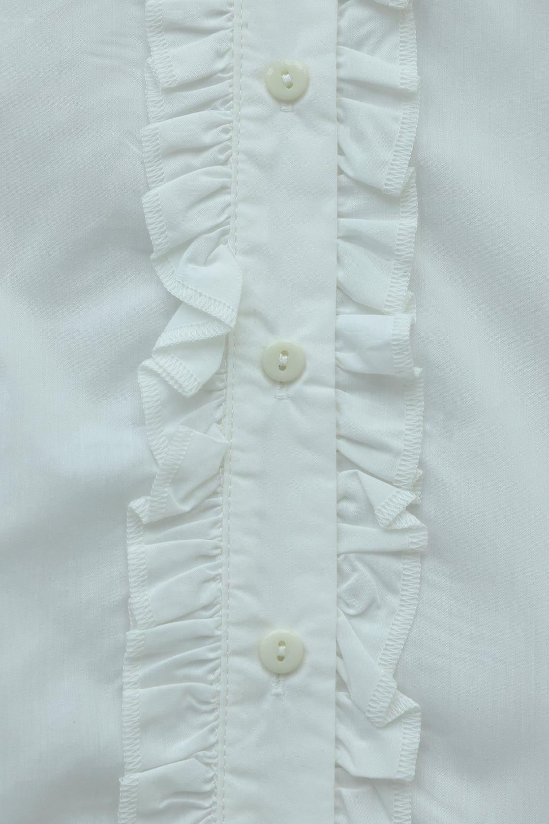 Women's White Poplin Shirt with Bird Embroidery and Ruffled Front - Podyumplus - by Peralane - photo 6