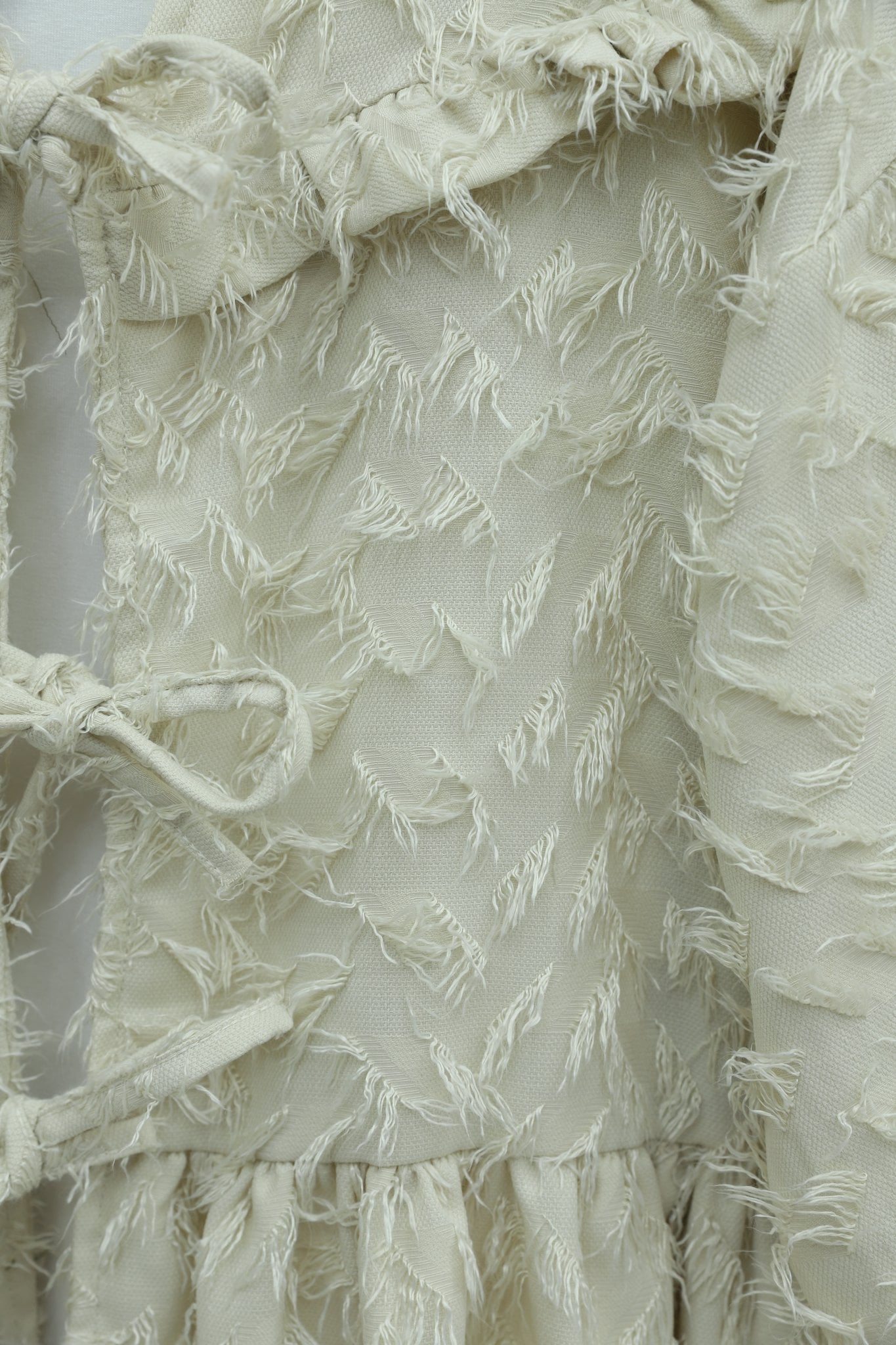 Lace-Up Textured Clip Jacquard Kimono - Beige - Podyumplus - by Peralane - photo 6