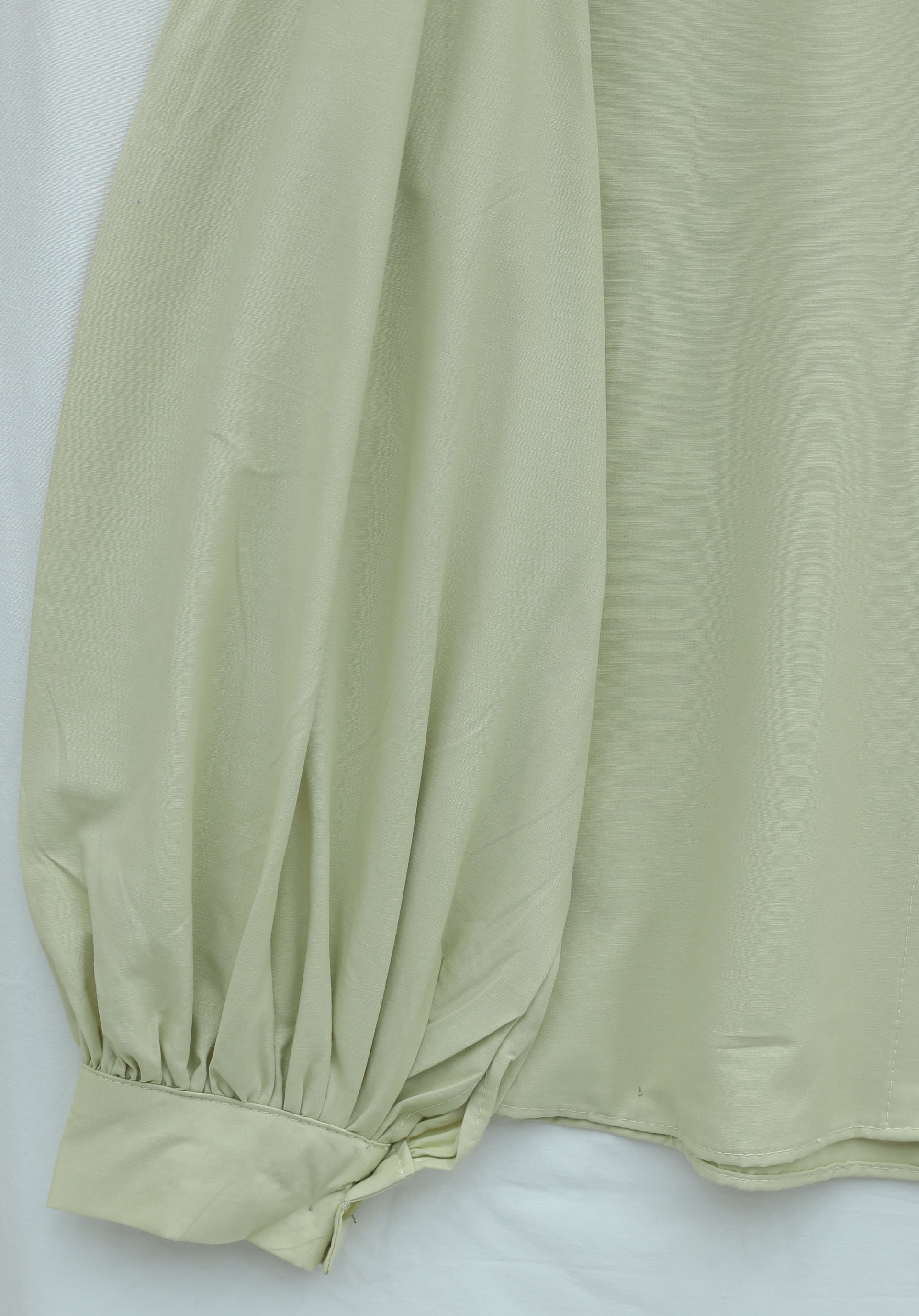 Balloon Sleeve Buttoned Short Poplin Shirt - Olive - Podyumplus - by Peralane - photo 6