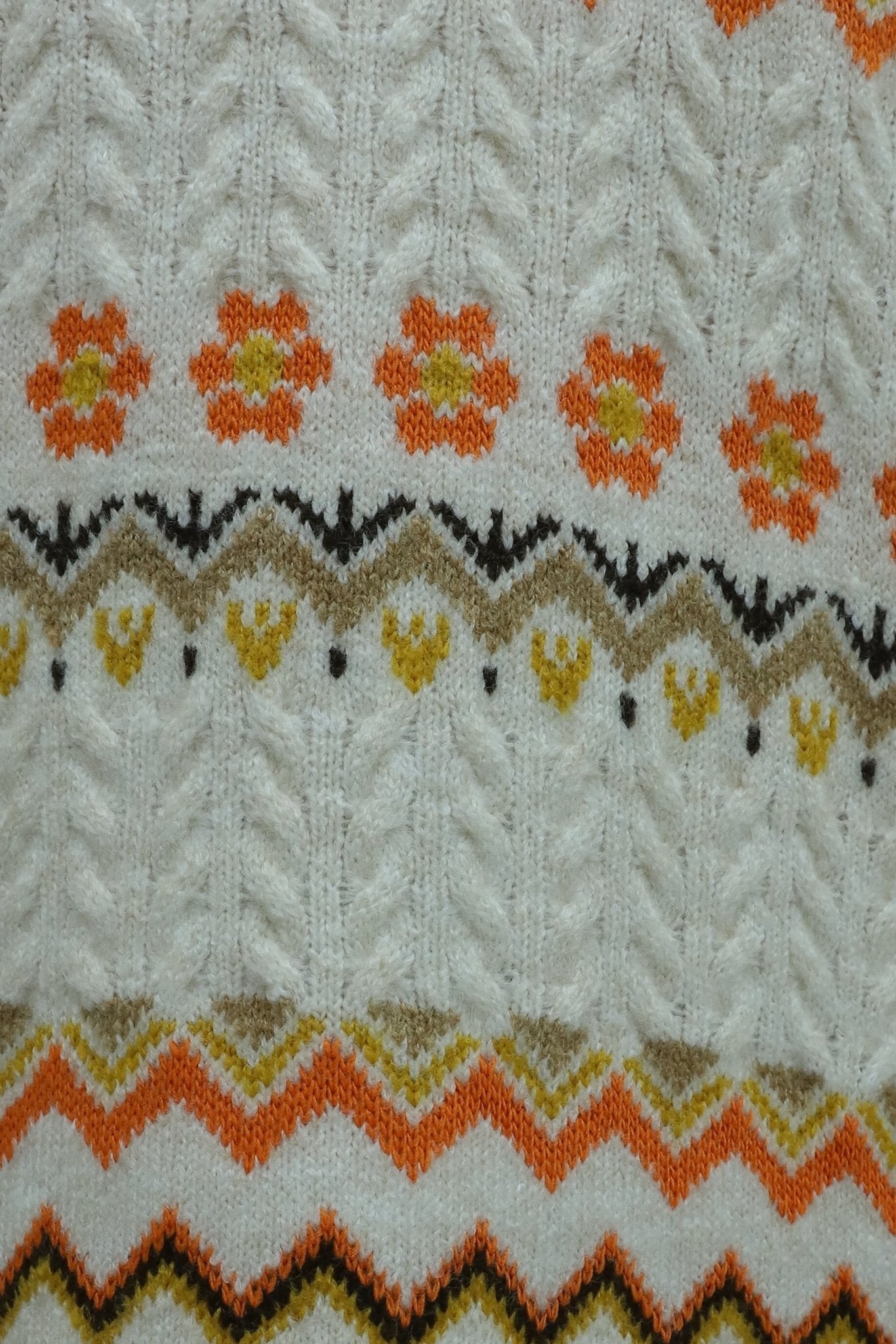 Round Neck Floral Ethnic Pattern Knit Tunic - Ecru - Podyumplus - by Peralane - photo 8