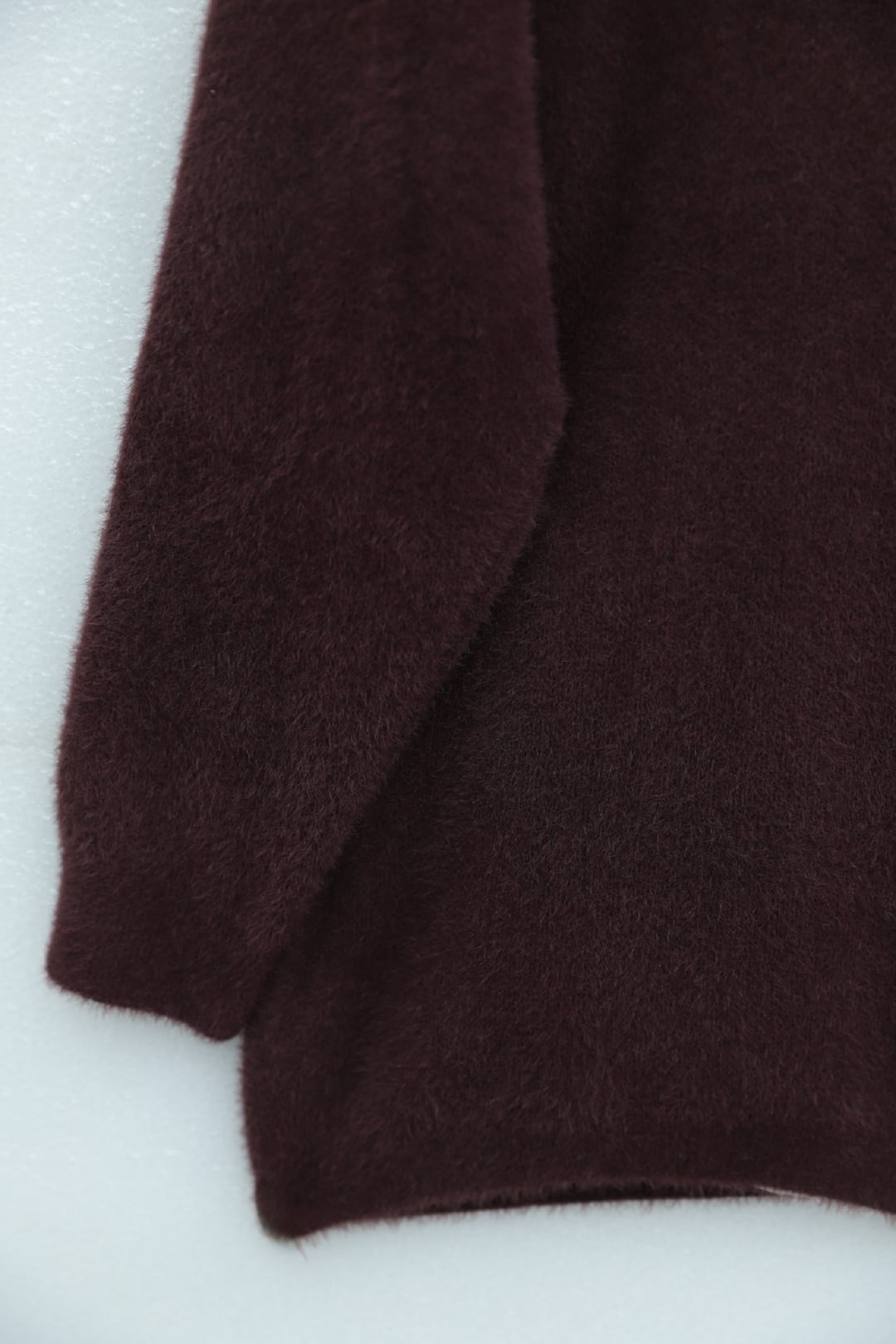 Burgundy Button-Front Fuzzy Knit Cardigan - Podyumplus - by Peralane - photo 7