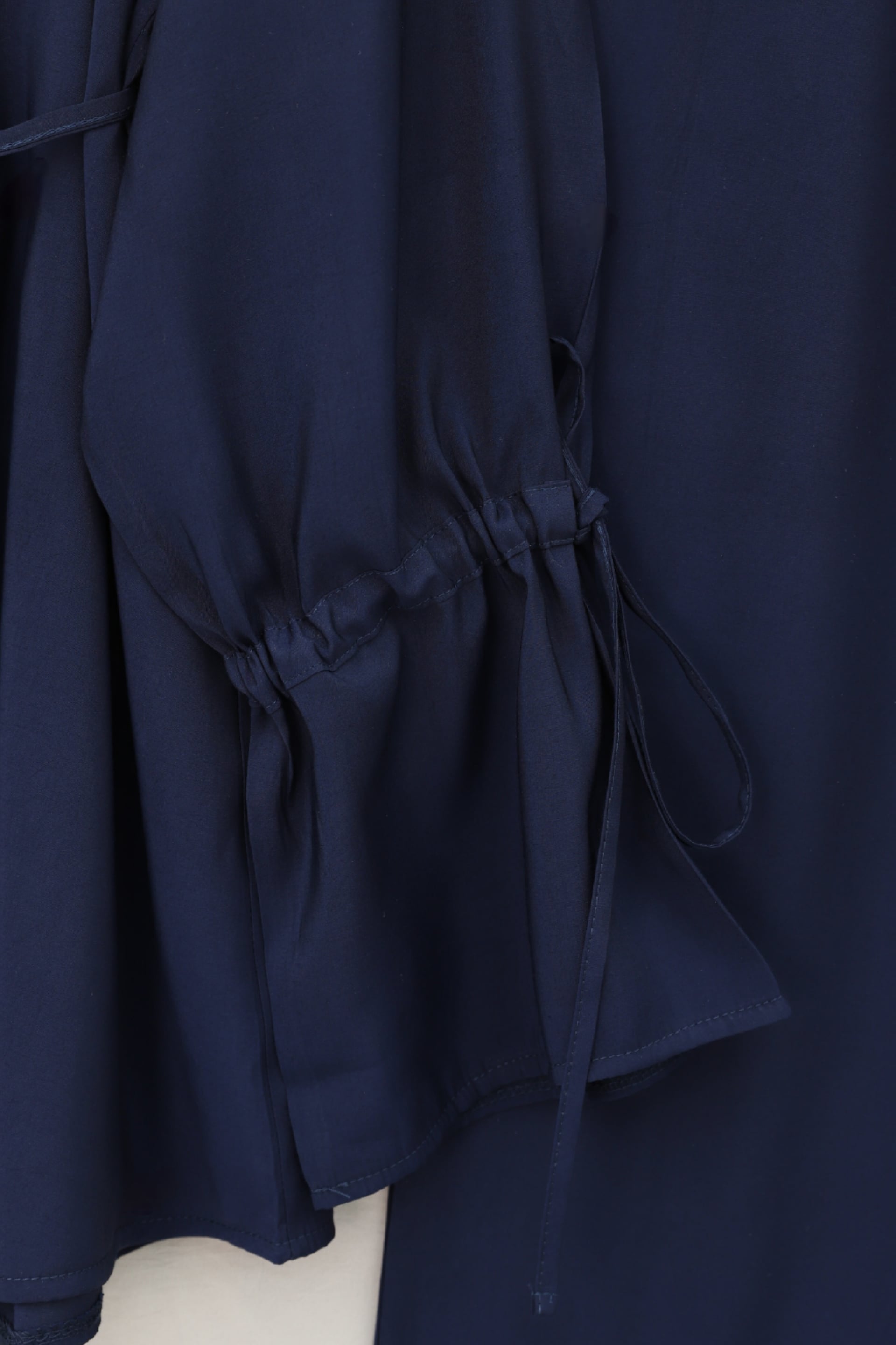 Navy Blue Modest Two-Piece Set with Drawstring Waist and Lace-Up Sleeves - Podyumplus - by Peralane - photo 6