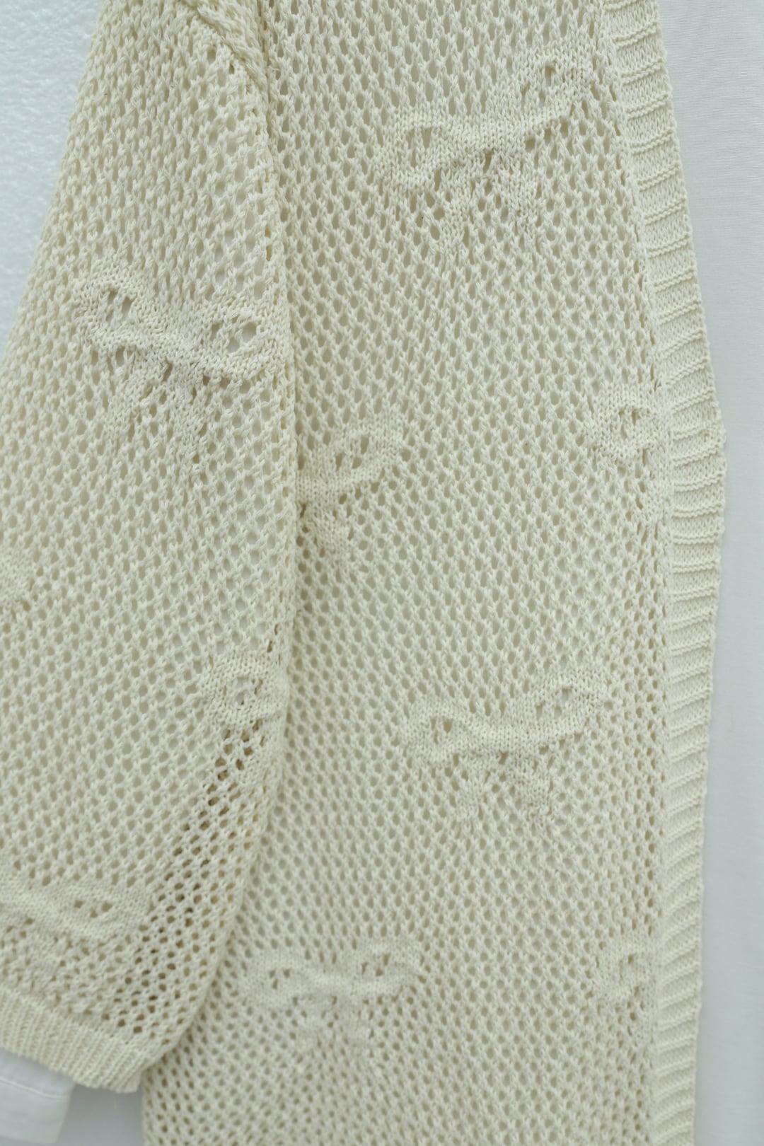 Bow Pattern Open Knit Cardigan - Cream - Podyumplus - by Peralane - photo 6