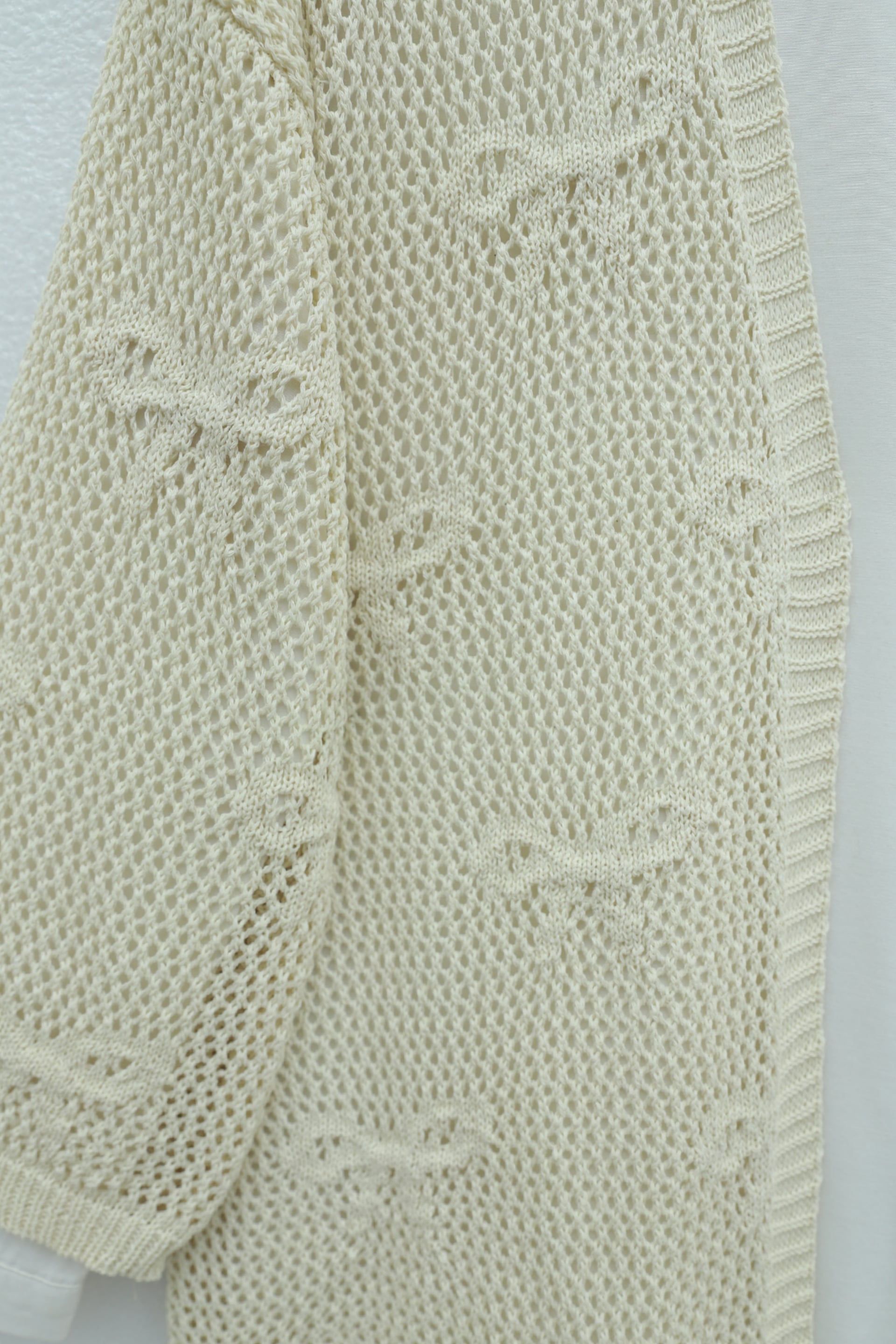 Bow Pattern Open Knit Cardigan - Cream - Podyumplus - by Peralane - photo 6