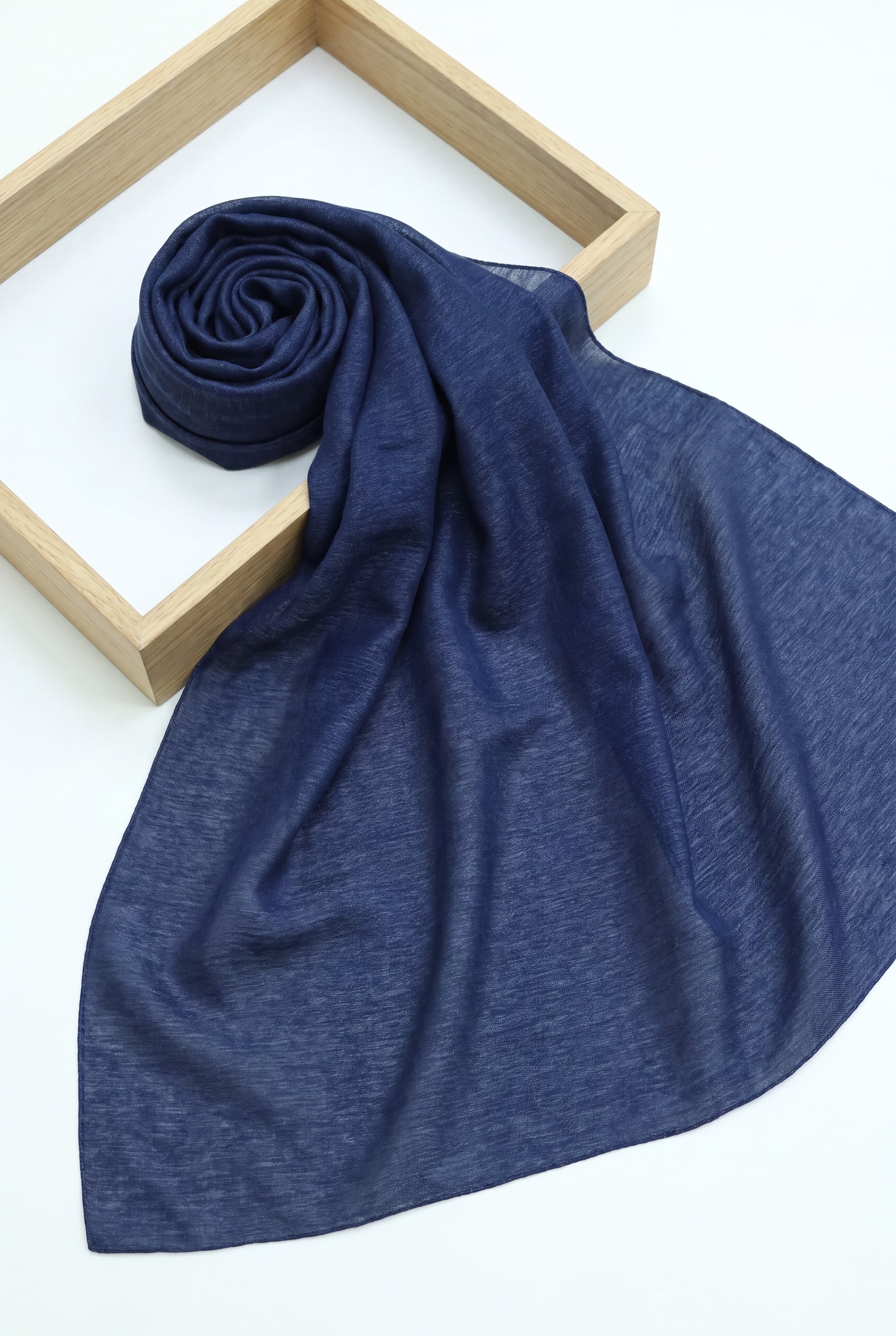 Sequin Voile Shawl - Navy Blue - Podyumplus - by Peralane