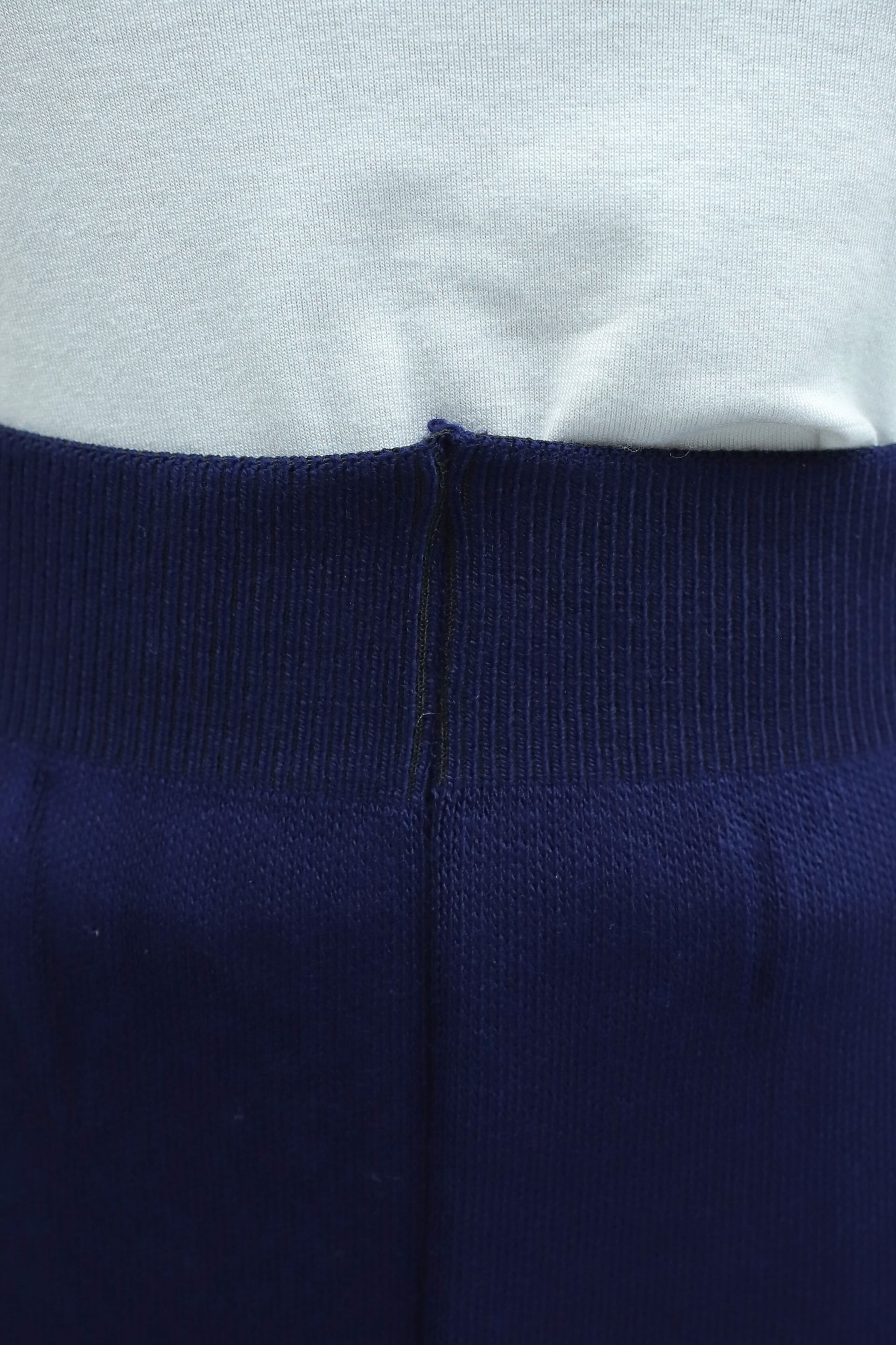 Navy Blue Knit Co-ord Set with Zip and Slit Details - Podyumplus - by Peralane - photo 9