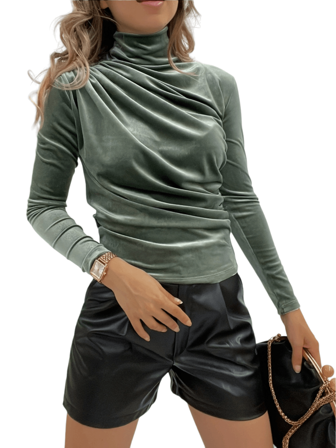 Mint Velvet Turtleneck Blouse with Draped Front - Podyumplus - by Peralane - photo 2