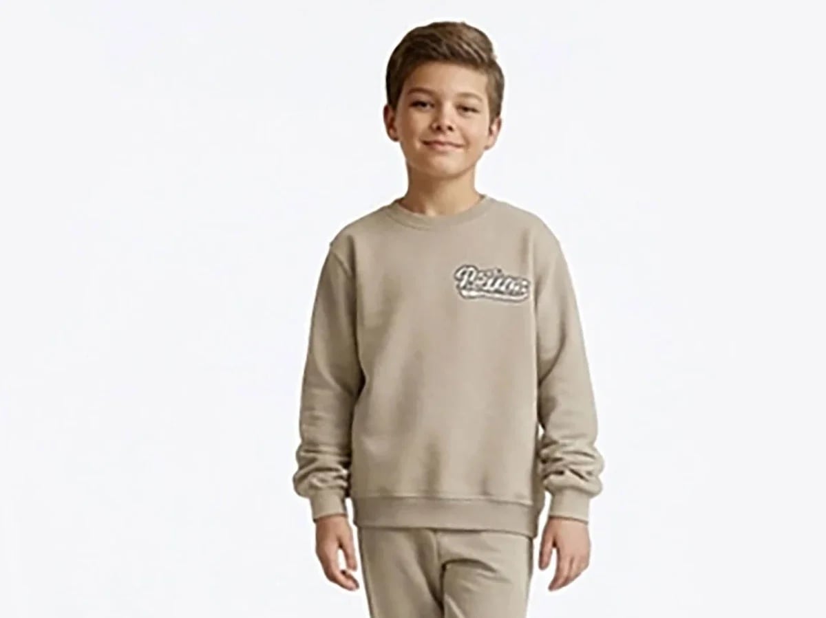 Printed Fleece Crewneck Sweatshirt for Boys - Beige - Tanem Kids - by Peralane