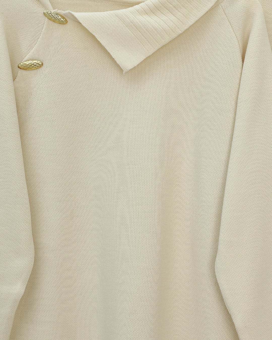 Cross Button Half-Collar Knit Lounge Set - Ecru - Podyumplus - by Peralane - photo 4