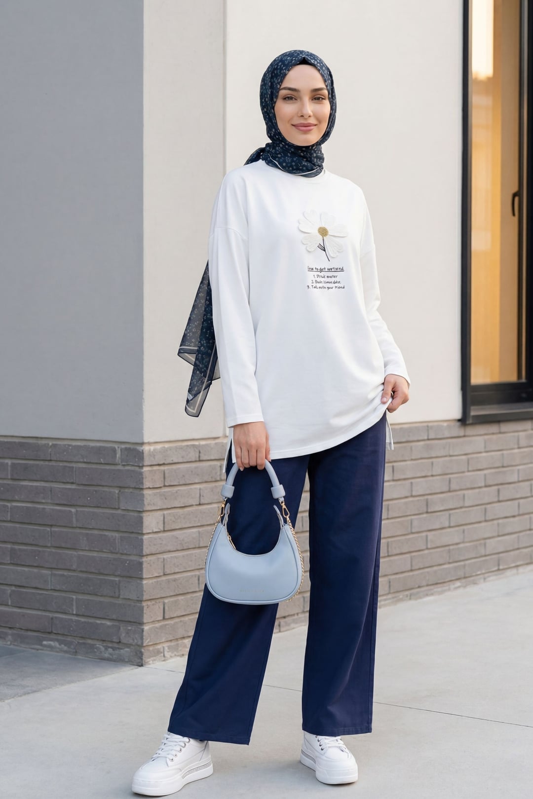 Drawstring Wide-Leg Linen Look Trousers - Dark Navy - Podyumplus - by Peralane - photo 3