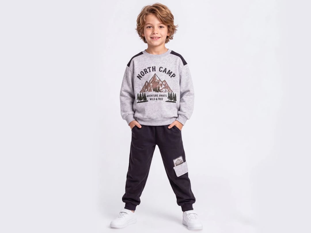 North Camp Printed 3-Thread Brushed Boy's Set - Feely Kids - by Peralane