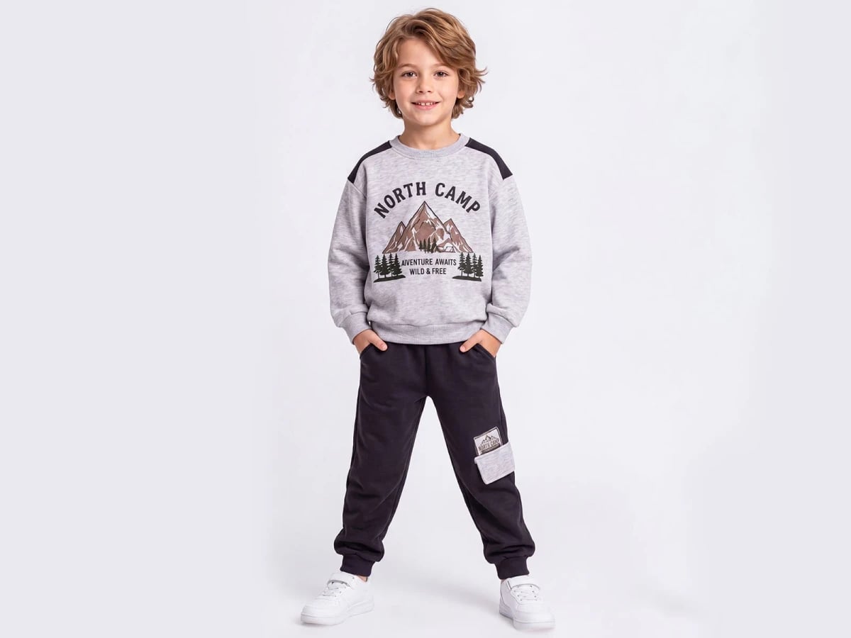 North Camp Printed 3-Thread Brushed Boy's Set - Feely Kids - by Peralane