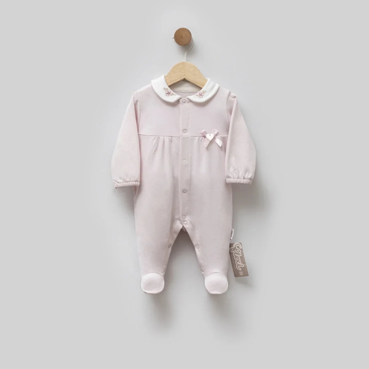 Baby Girls' Pink Knit Romper with Peter Pan Collar - Pack of 3 - Flexi Baby - by Peralane