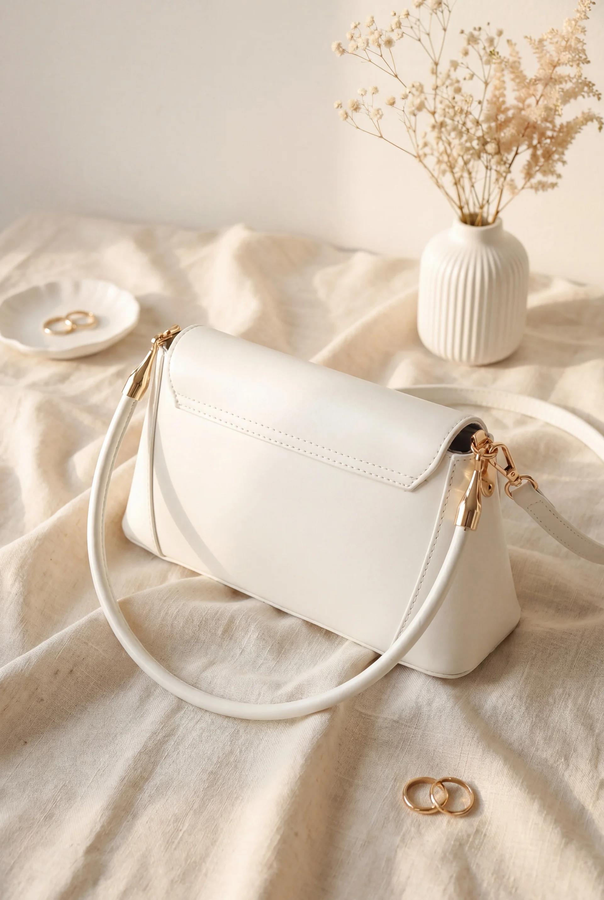 White Box Handbag with Locked Flap and Strap - Podyumplus - by Peralane - photo 3