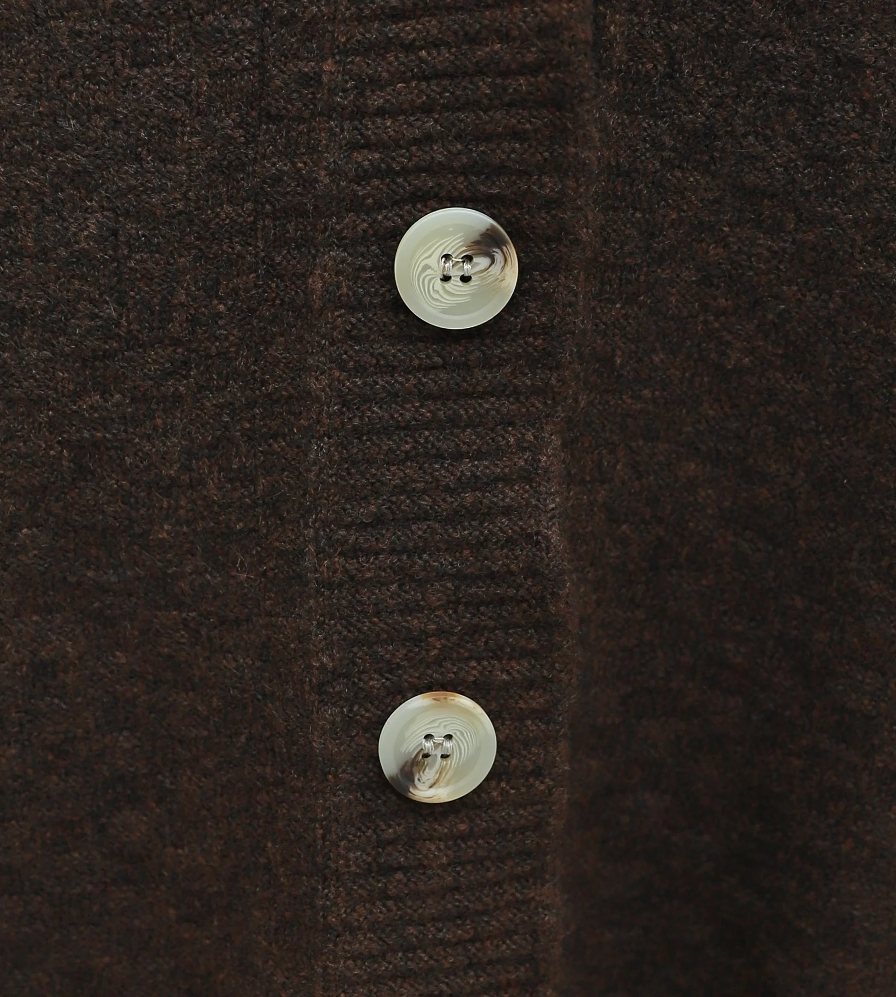 Brown V-Neck Button-Front Relaxed Knit Cardigan - Women's - Podyumplus - by Peralane - photo 6