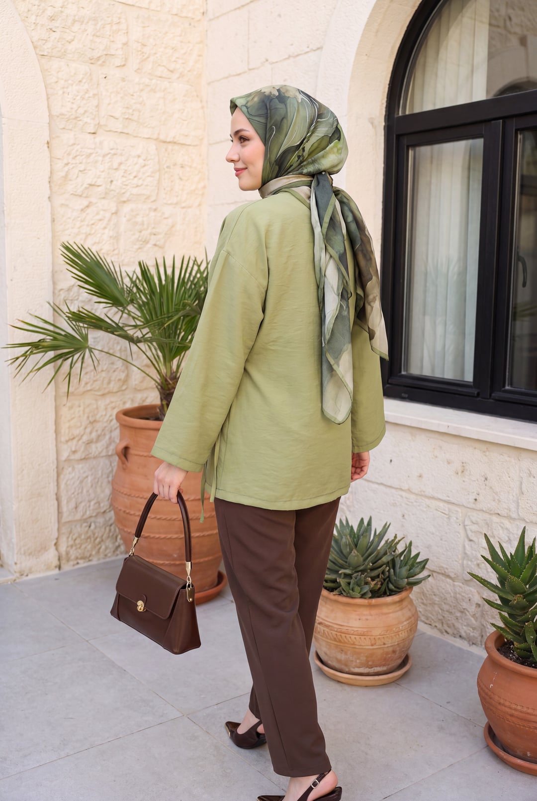 Side Tie Wrap Modal Tunic - Olive Green - Podyumplus - by Peralane - photo 6