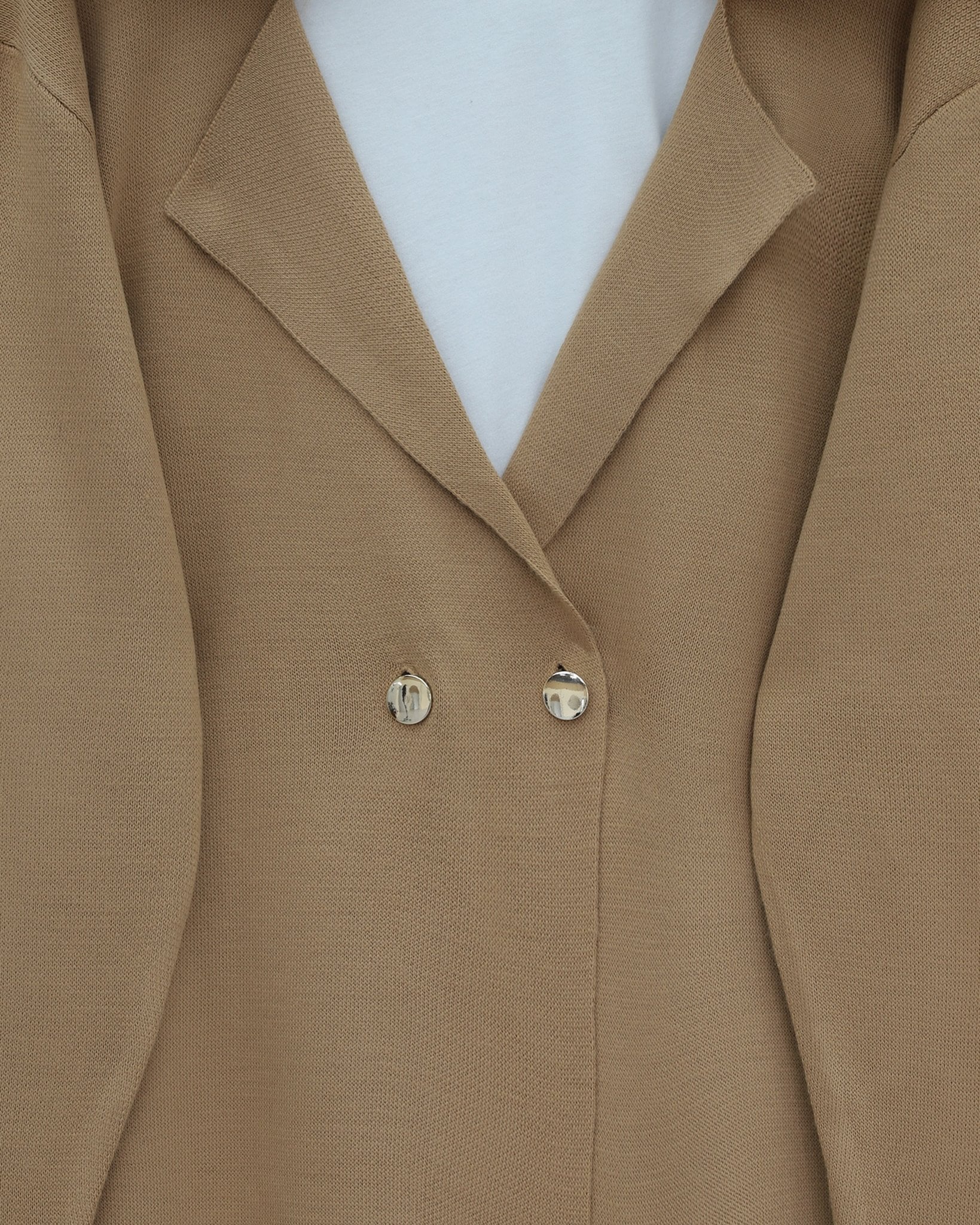 Long Knit Cardigan with Faux Fur Collar and Double Buttons - Mink - Podyumplus - by Peralane - photo 6
